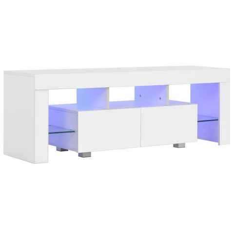 vidaXL TV-Schrank TV-Schrank mit LED-Leuchten Hochglanz-Weiß 130x35x45 cm (1-St)