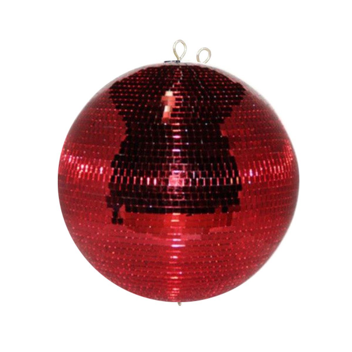 SATISFIRE Discolicht Spiegelkugel 30cm rot Safety Discokugel Mirrorball party Disko Deko
