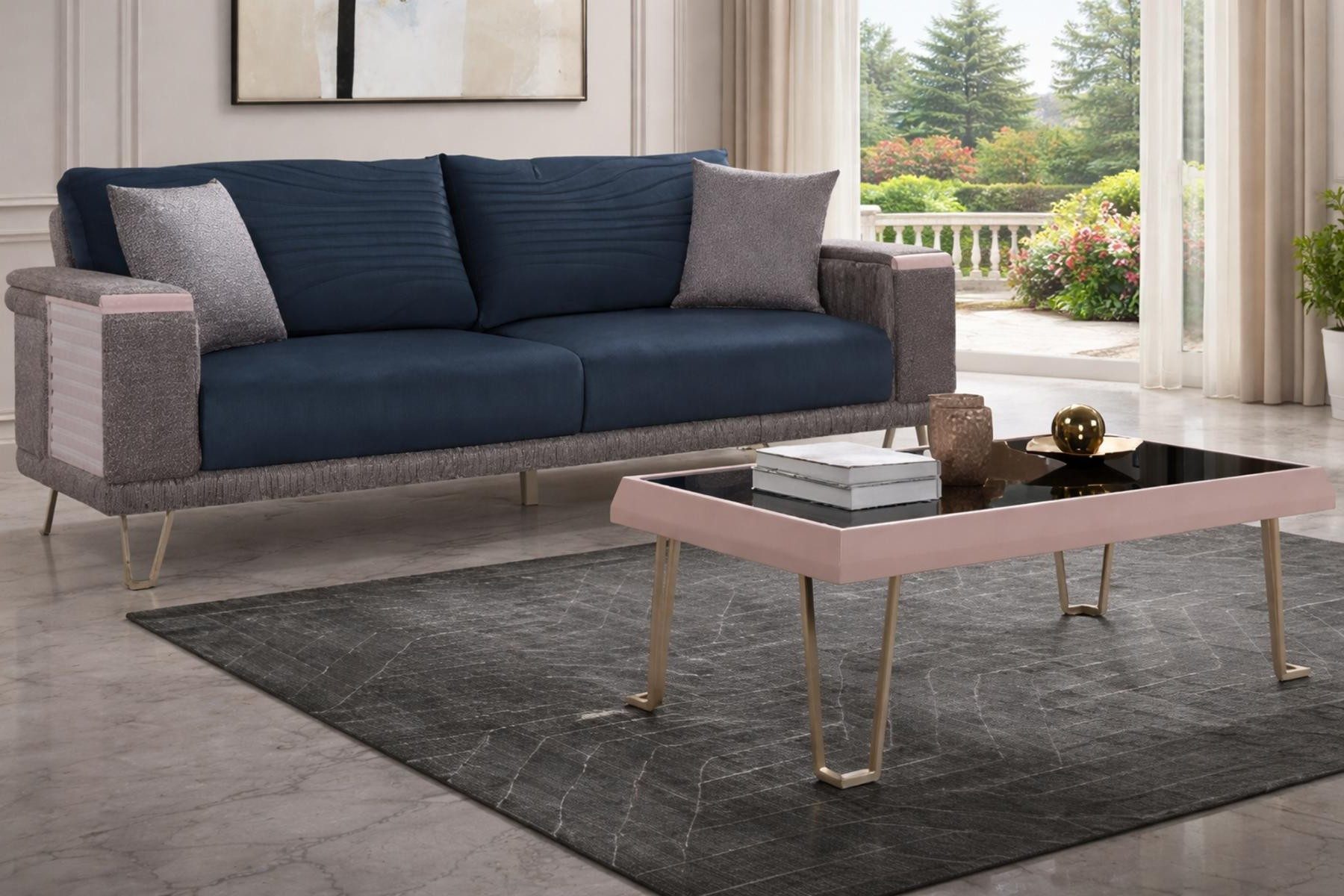 Xlmoebel Polstergarnitur Stilvolles 2-teiliges Wohnzimmer Set: Polstersofa und, (Wohnzimmer Set, 2-tlg., 2-teiliges Sofa-Set), Made in Europa