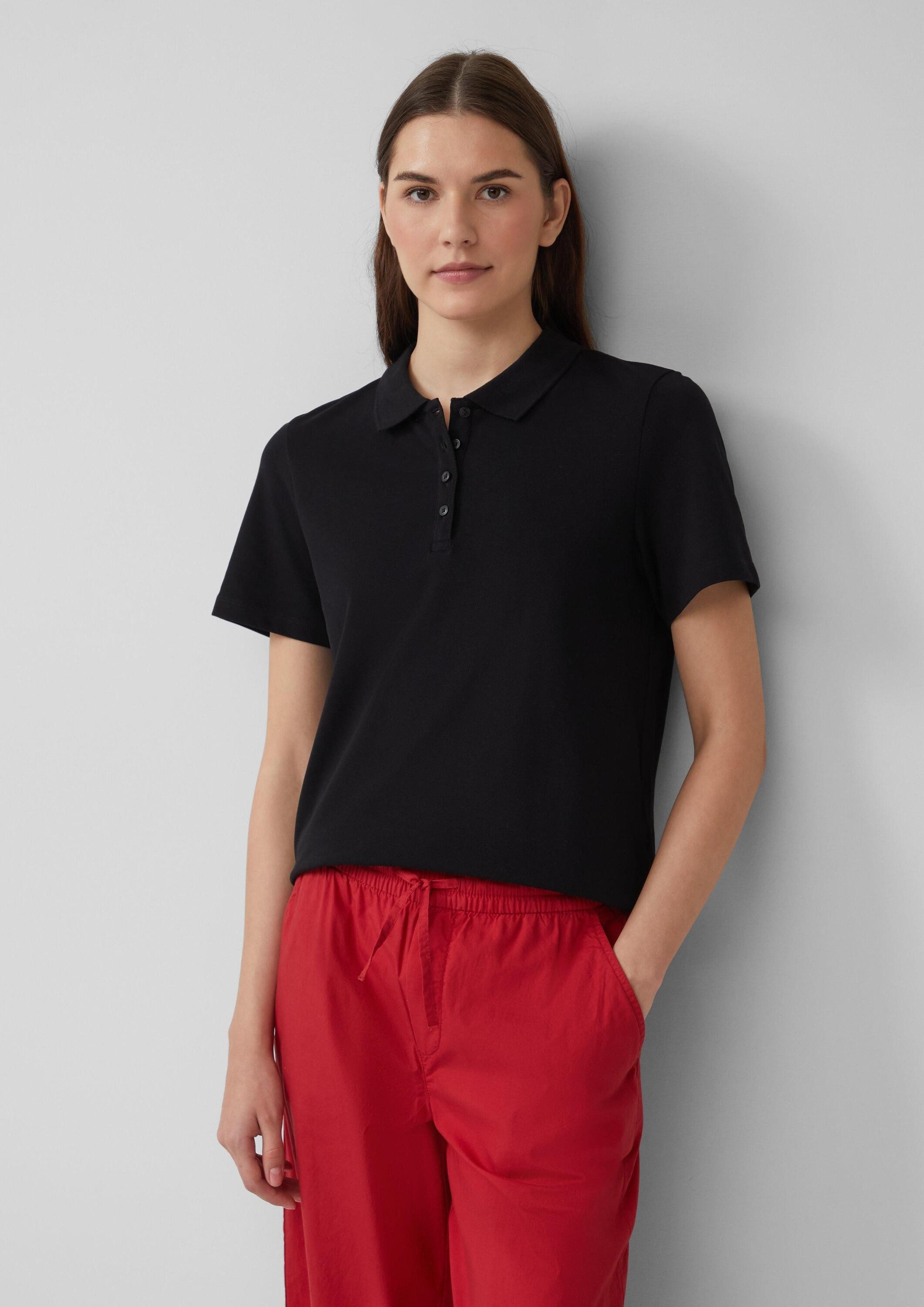 s.Oliver Kurzarmshirt Polo-Shirt Verkürztes Poloshirt aus günstig online kaufen