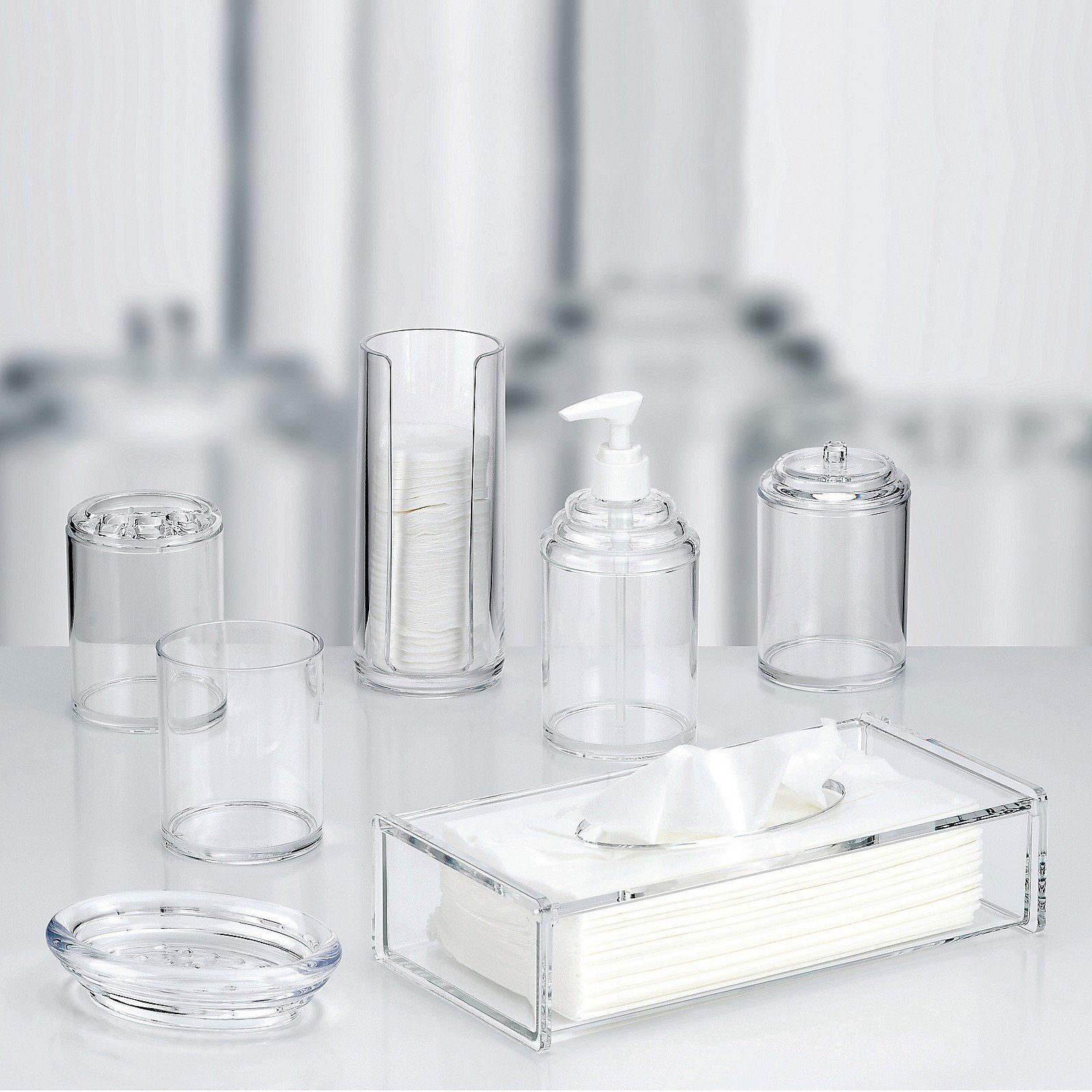 kela Wattepadspender Clear, pflegeleichtes und bruchsicheres Acrylglas