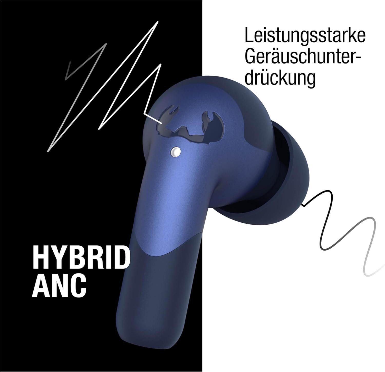 Fresh 'n Rebel Bluetooth Kopfhörer mit ANC, 34h Akku, IPX4, Mikrofon In-Ear-Kopfhörer (IPX4 Schutz macht die Kopfhörer resistent gegen Schweiß und Spritzwasser ideal für Sport und Outdoor Aktivitäten., Kabelose Noise Cancelling Kopfhöre mit ENC Bluetooth 5.3 Touch Control)