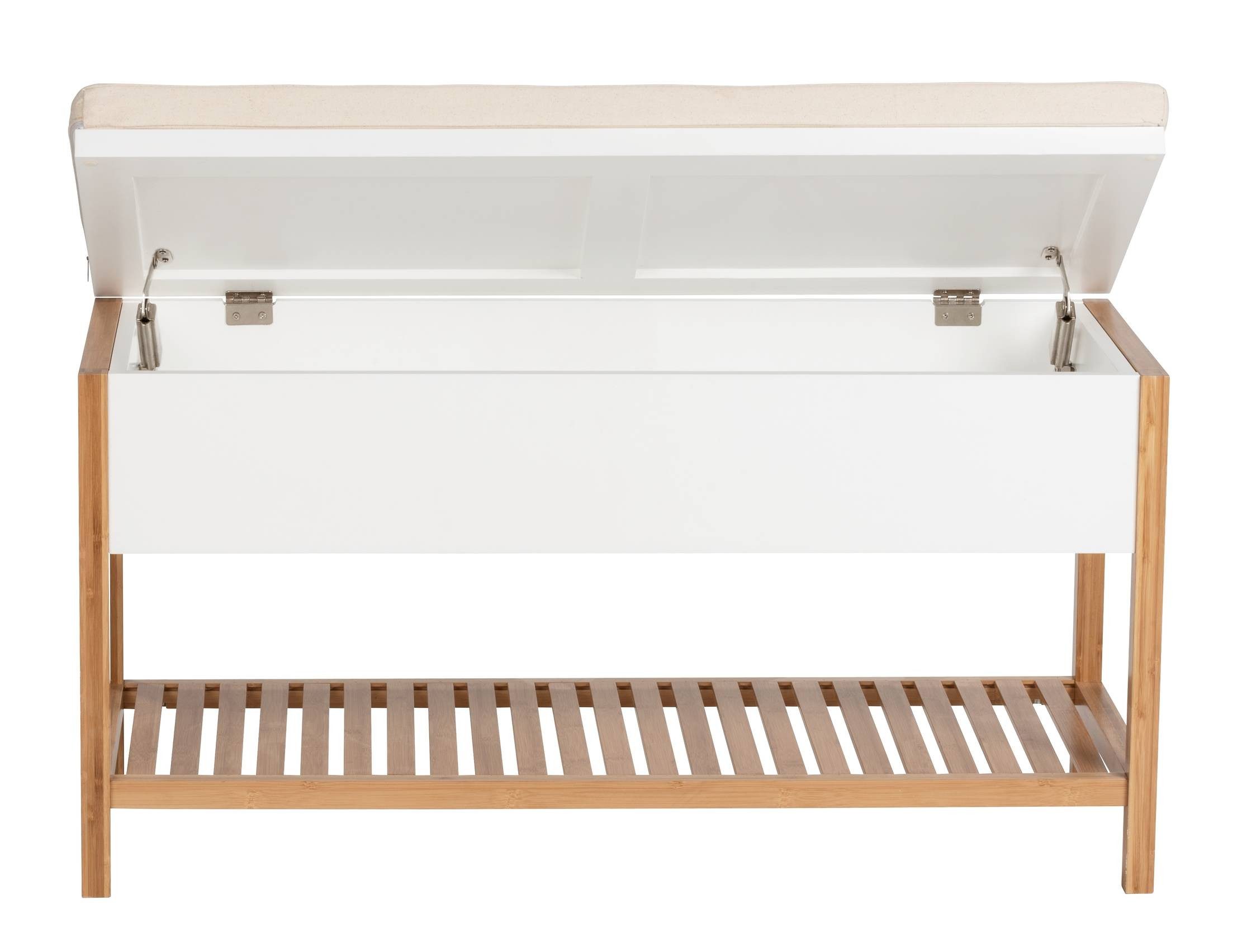 WENKO Schuhregal Schuhbank mit beige Sitzfläche FINJA, Bambus, Wenko
