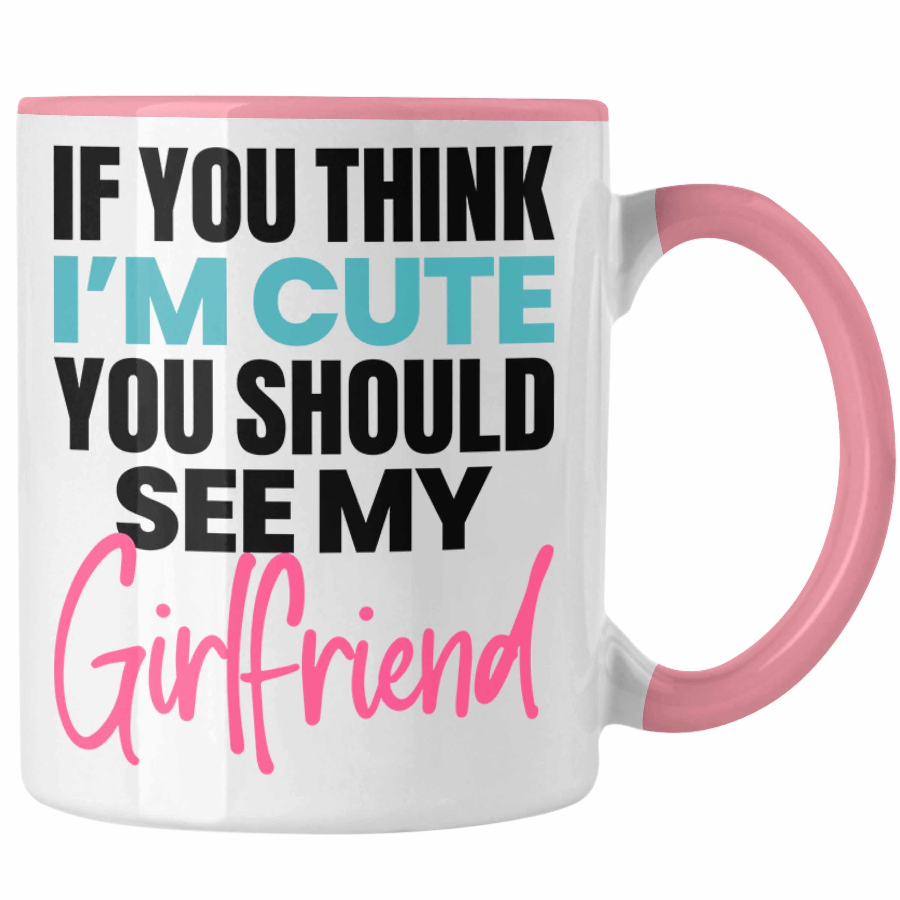Trendation Tasse Boyfriend Tasse Geschenk für Freund Beziehung Eifersüchtig Geschenkide Rosa