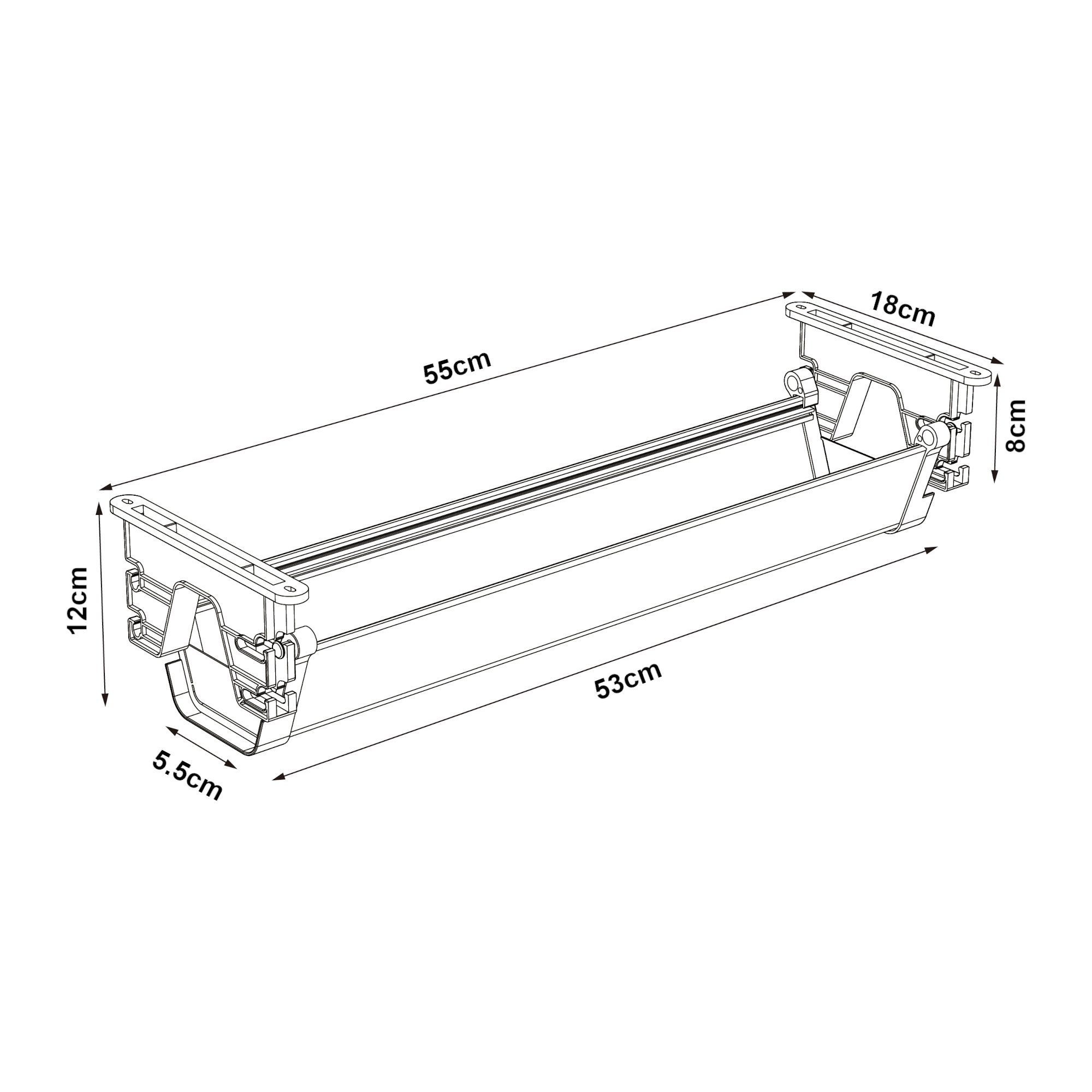 pro.tec Kabelkanal, »Skegness« für Schreibtische 55 x 18 x 12 cm Weiß