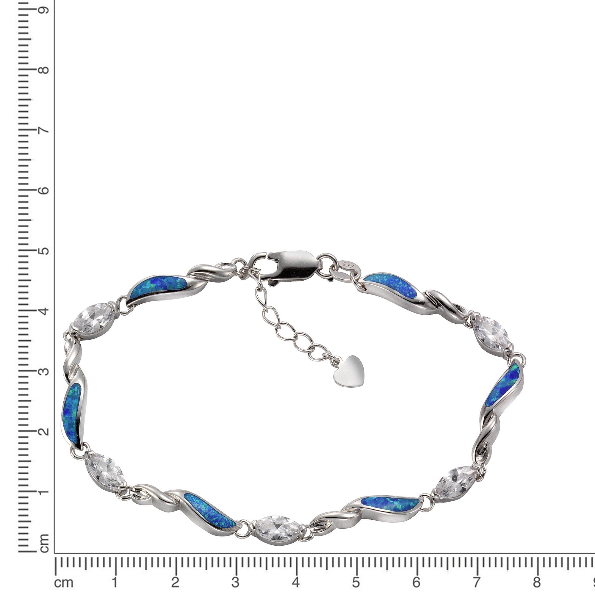 synth. Silber Sterling Opal 925/- Zirkonia Vivance Armband