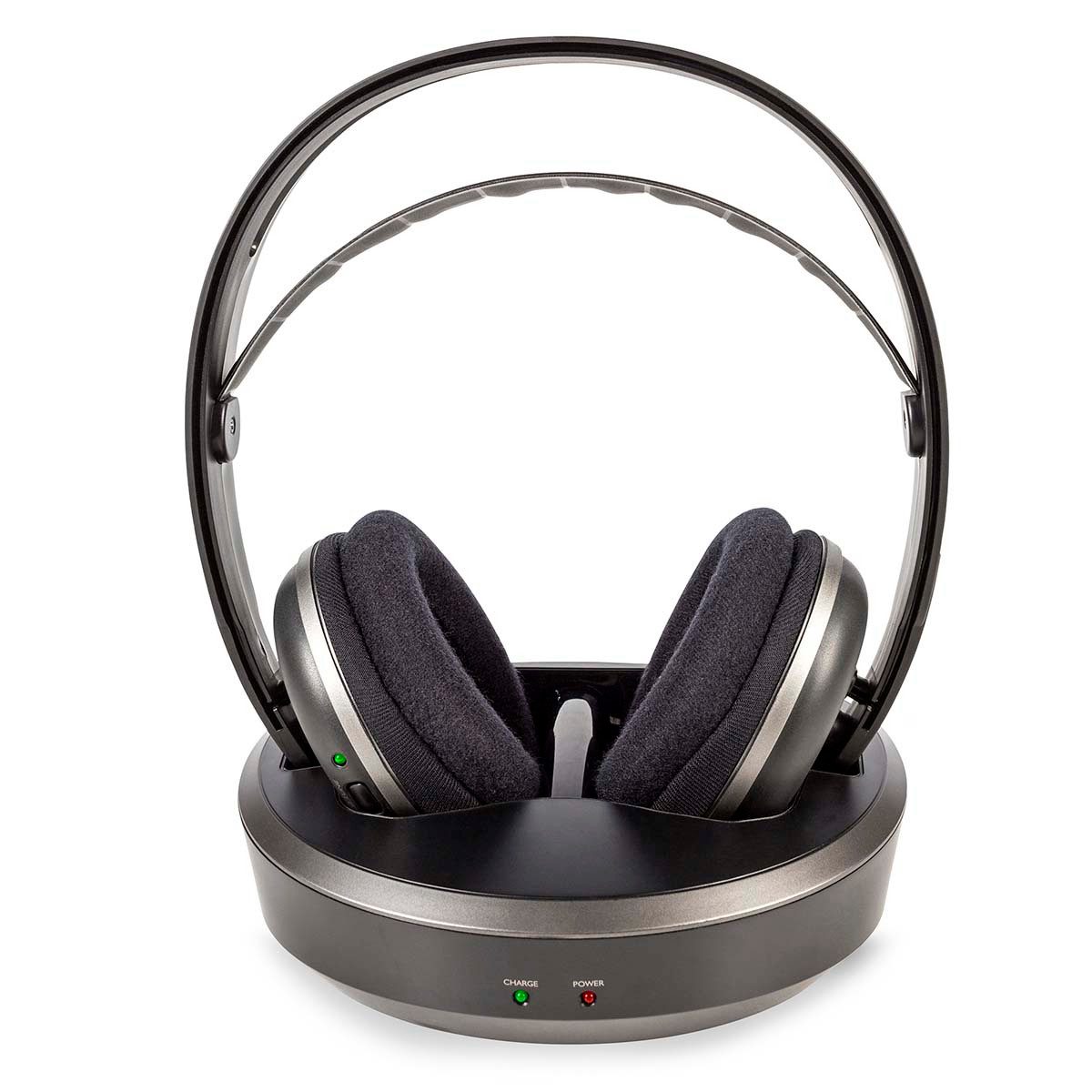 Nedis HPRF210BK Over-Ear-Kopfhörer (RF 868 MHz, 100 m Reichweite, für kabellosen TV-Spaß, RF, Frequenz 868 Mhz, RF 868 MHz, 100 m Reichweite, für kabellosen TV-Spaß)