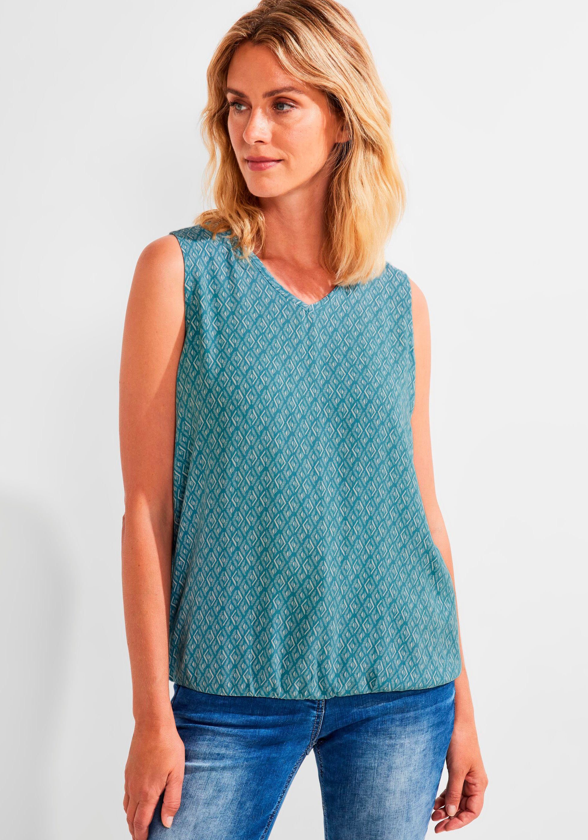 mit Cecil Minimalprint blue Shirtbluse