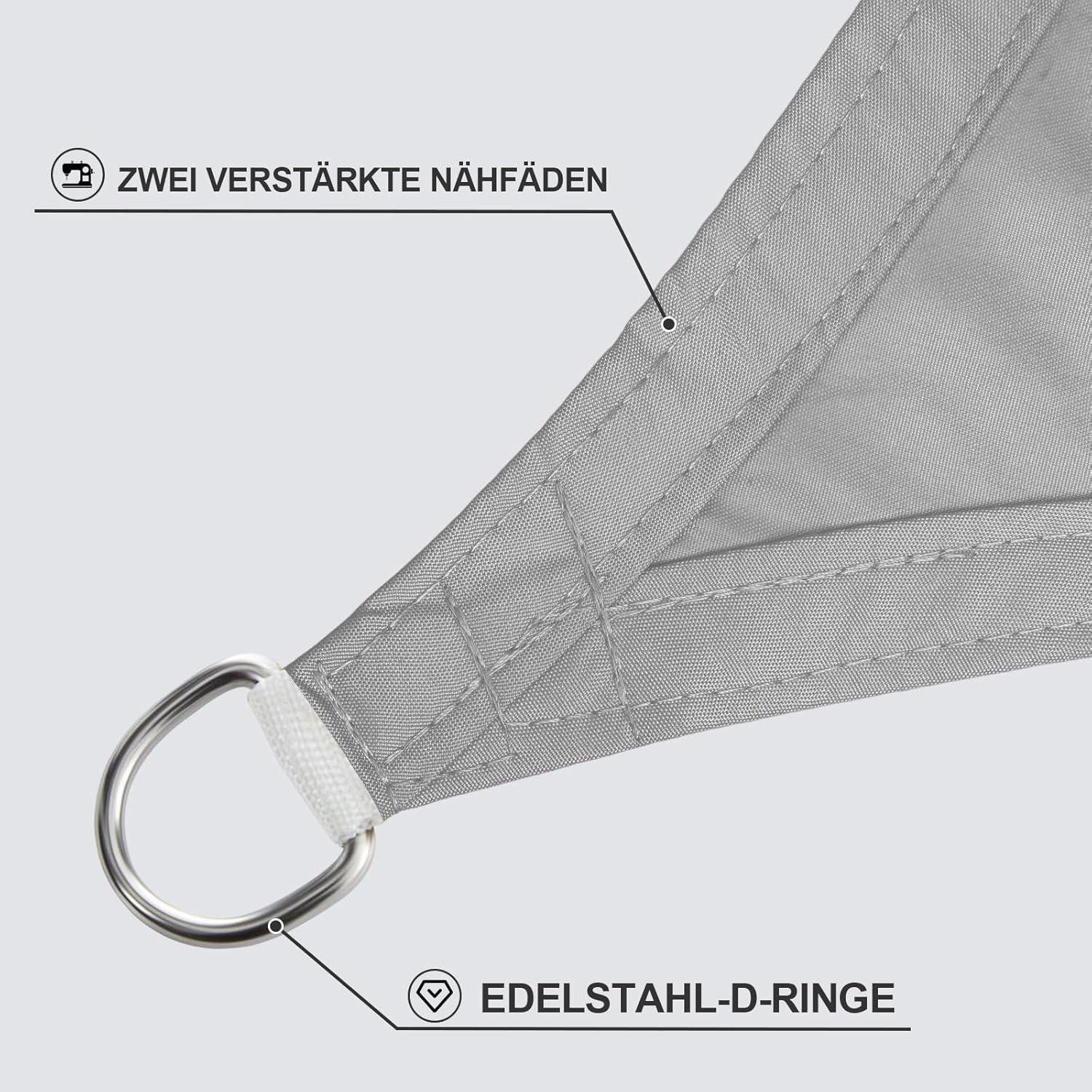 LuxusKollektion Sonnensegel Sonnensegel 2x4m Rechteckig Wasserdicht 95 UV Schutz Grau 2x4 Grau