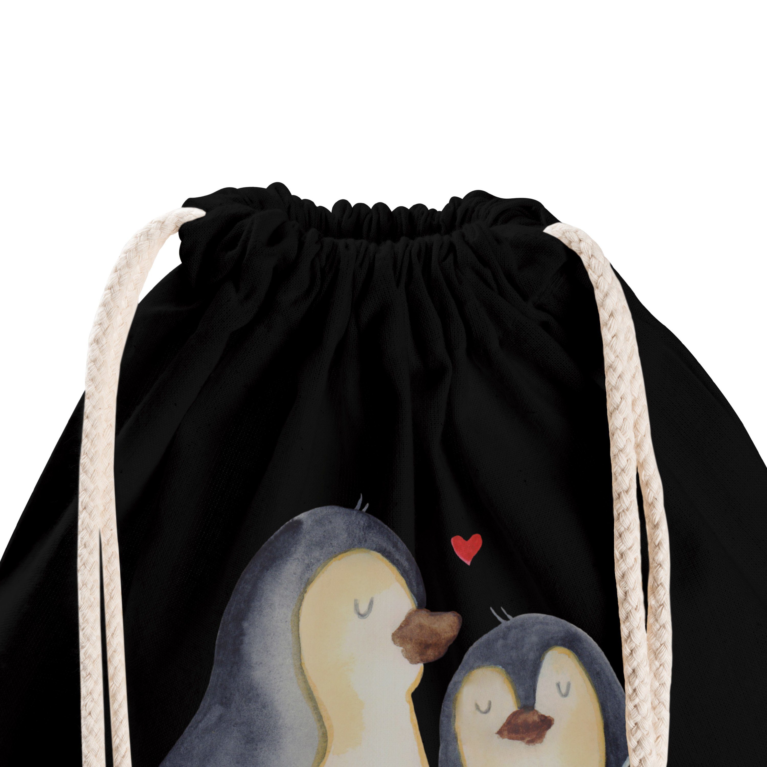 & - Geschenk, (1-tlg) Mr. Mrs. Hochzeitsgeschenk, Verlobung, Schwarz umarmend Panda - Sporttasche Pinguin