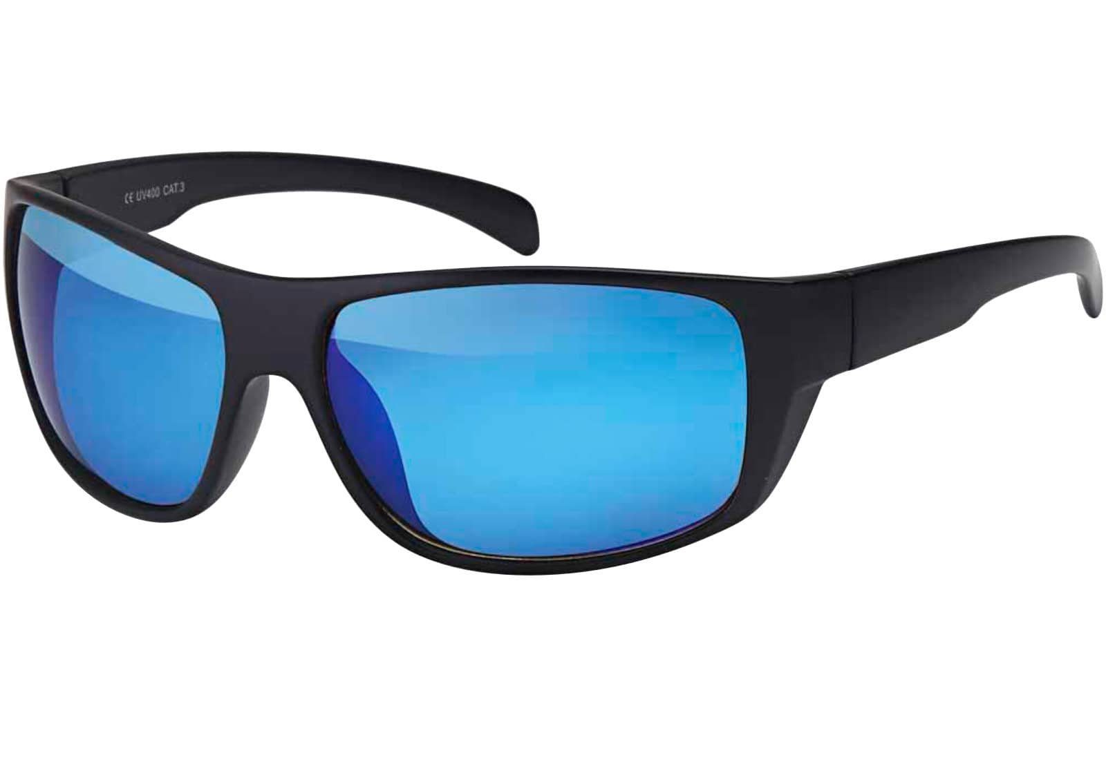 BEZLIT Eyewear Wayfarer Herren Sport Sonnen Brille Polarisiert Rechteckig  Matt Verspiegelt (Packung, 1-St) mit polarisierten Linsen