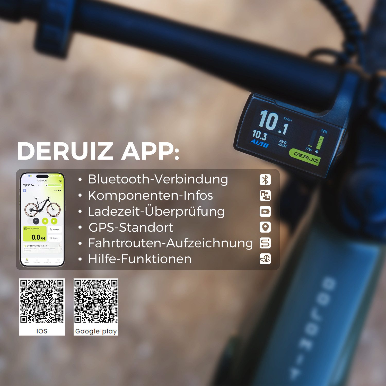 DERUIZ E-Bike Mountainbike 29 Zoll Dolomit, 110 Nm, Samsung-Akku, bis zu 180 km, 11 Gang SHIMANO CUES ASLU6000T1R Schaltwerk, Kettenschaltung, Mittelmotor, 720  – Bild 4 von 5