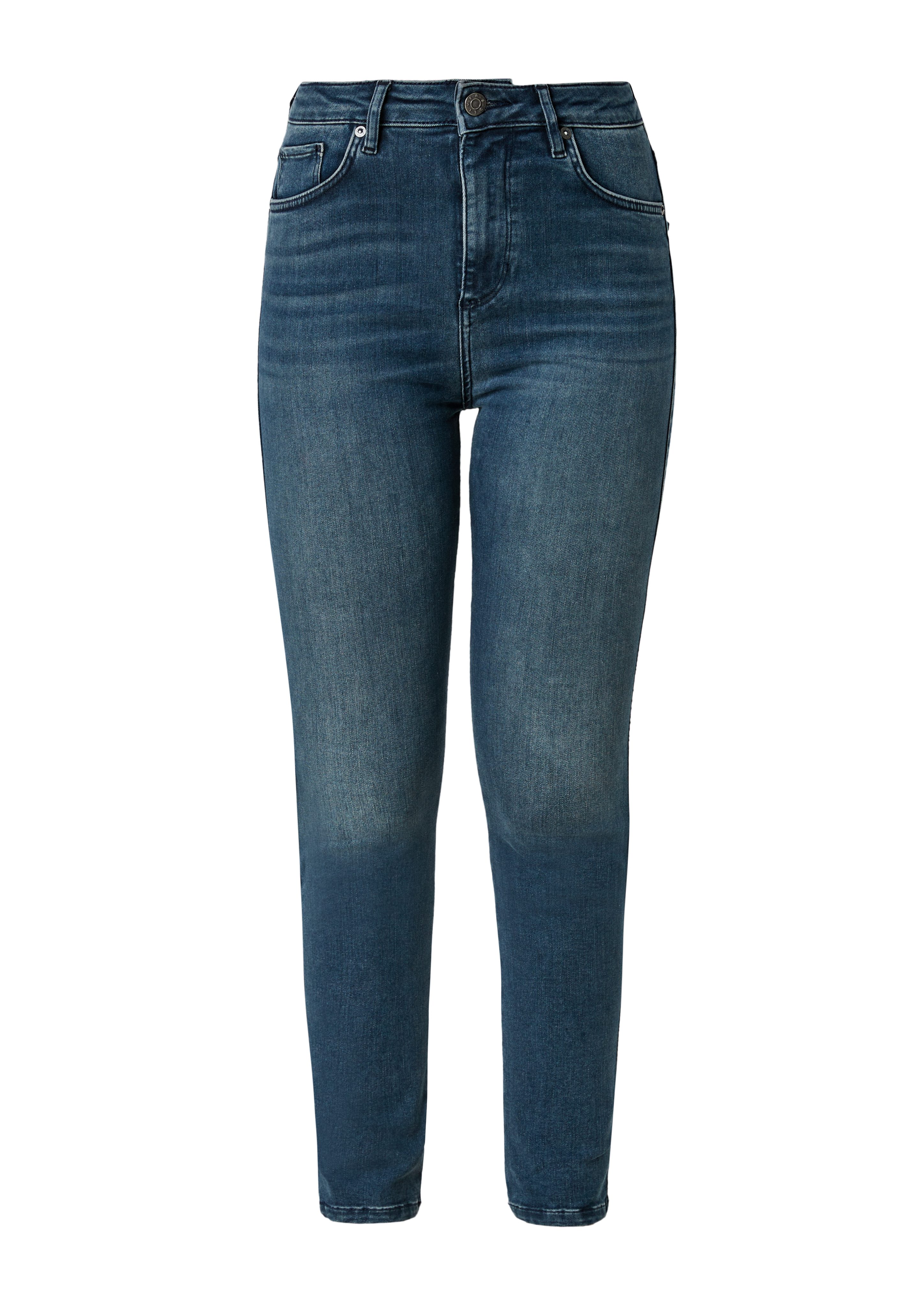 Waschung Super Skinny: s.Oliver 7/8-Jeans High Waist-Jeans dark blue
