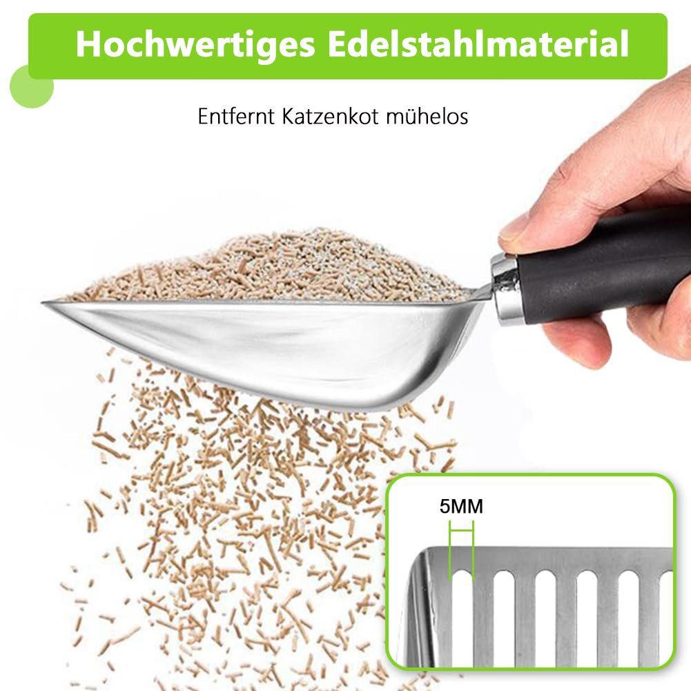 Ledander Katzentoilette Katzenstreu-Schaufel – Metallene Katzenstreu-Schaufel, Griff-Schaufel, Katzenstreu-Schaufel geeignet für Katzenstreuwanne
