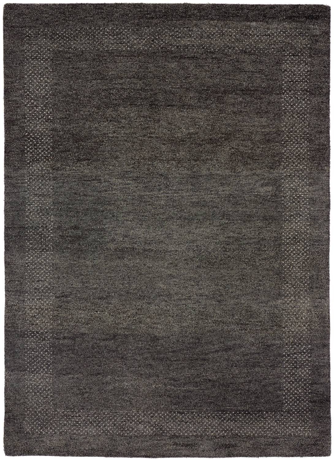 Teppich CASABLANCA, Rug Studios, Rechteckig, Höhe: 20 mm, Esszimmer, Flur, Handgeknüpft, Küche, modern, Schlafzimmer, weich, Wohnzimmer, 60 x 90 cm, anthrazit