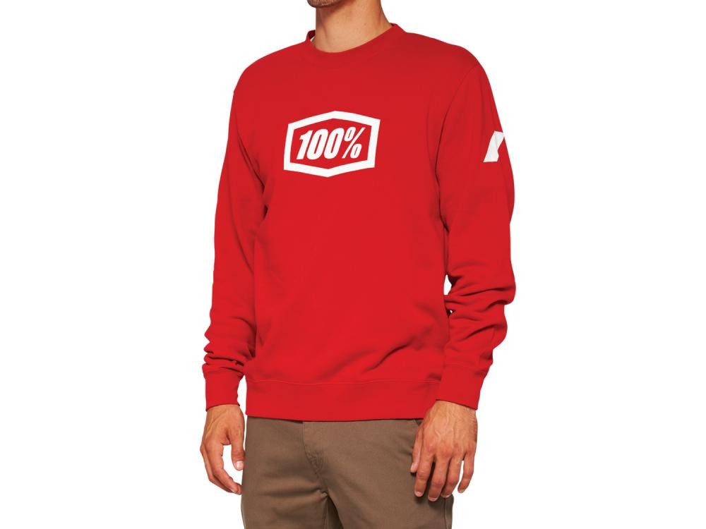 100% Funktionsshirt 100% Icon Pullover Crewneck Sweatshirt M deep red - lässiger Komfort m