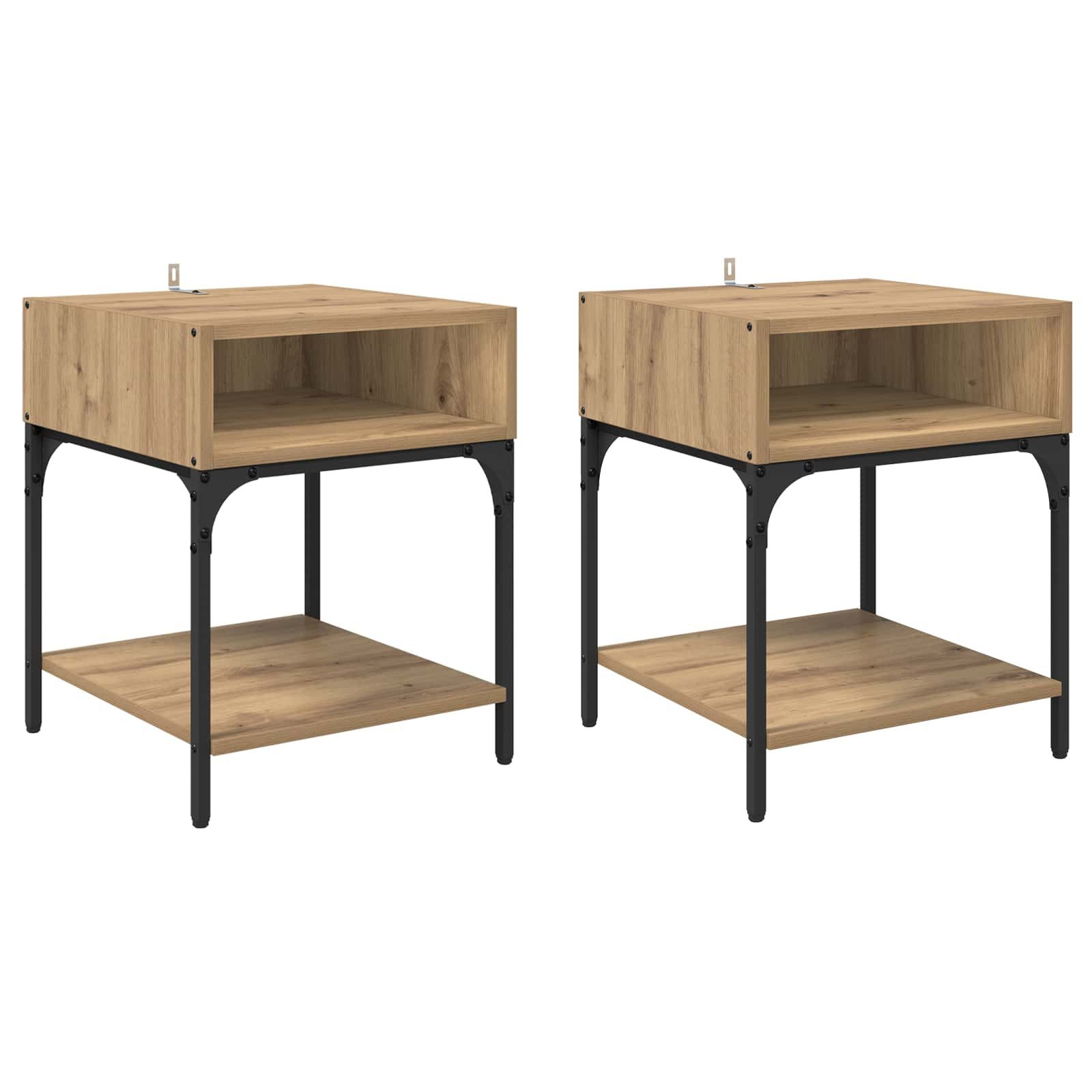Nachttisch Nachttisch 2 pcs Artisan-Eiche 40 x 40 x 50 cm Holzwerkstoff