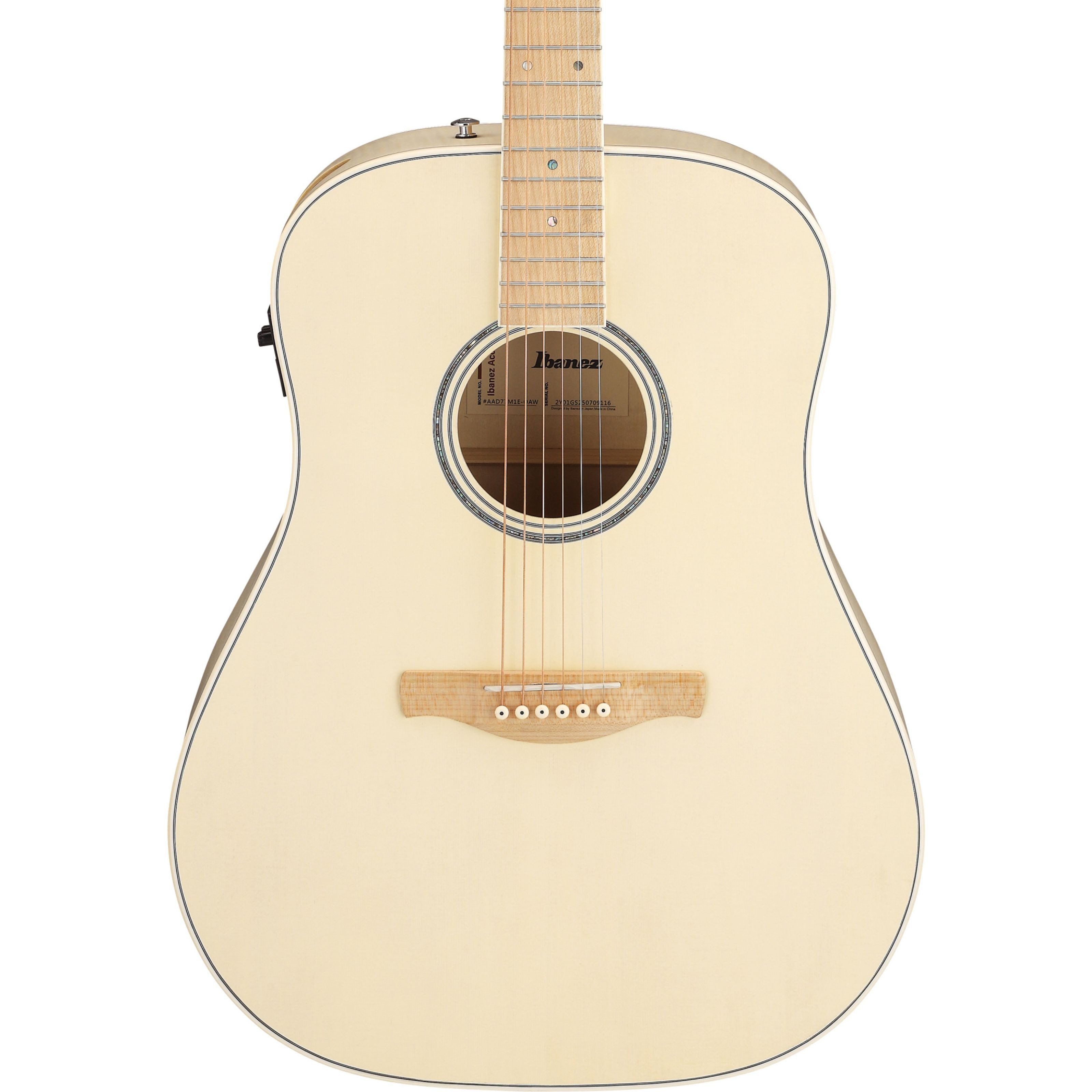 Ibanez Westerngitarre, Westerngitarren, Dreadnought Gitarren, AAD77M1E-OAW Open Pore Antique White - Westerngitarre