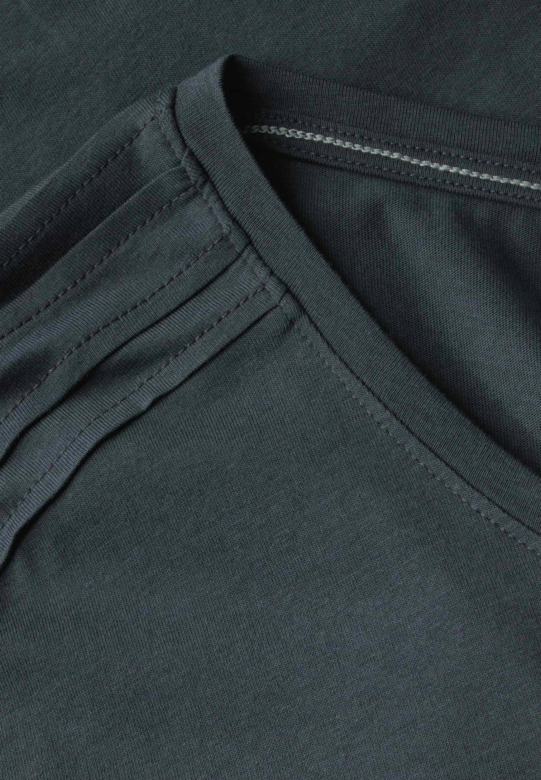 CECIL T-Shirt NOS Solid Deco Shoulder Shirt slate khaki günstig online kaufen