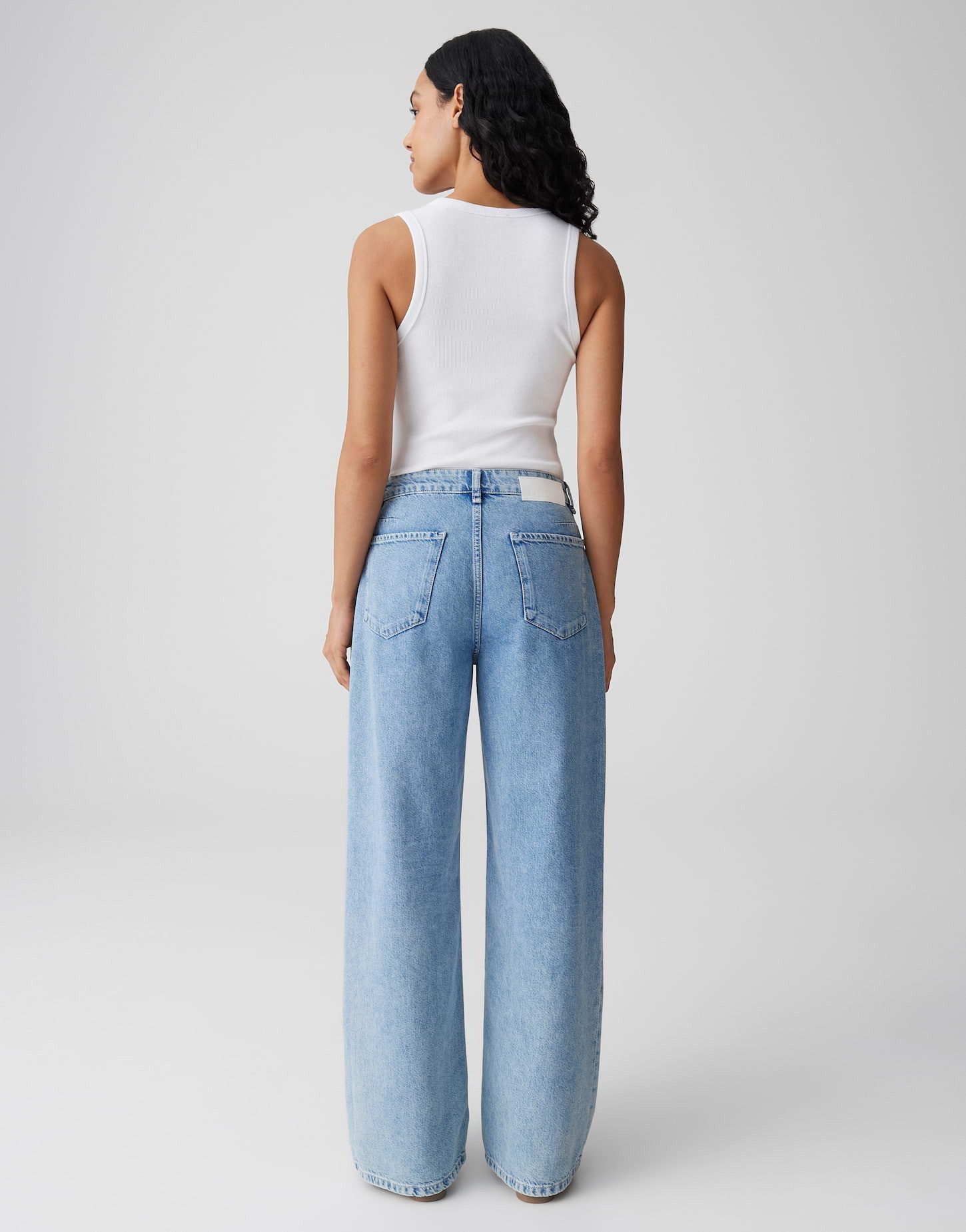 OPUS Weite Jeans Miva flow aus Denim mit weitem Bein leichter Used-Effekt, 5-Pocket-Design, authentische Waschung