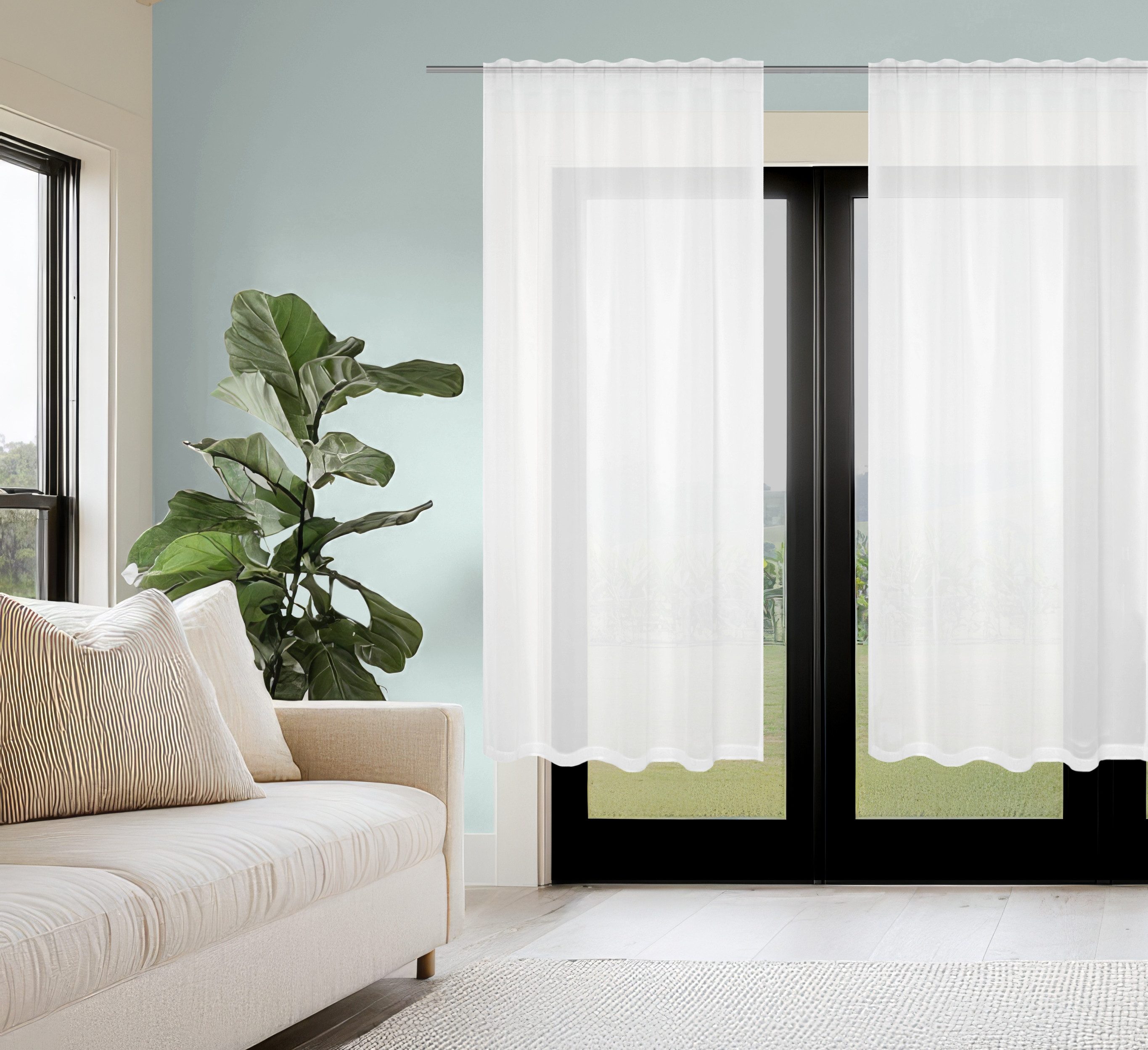 HOME WOHNIDEEN Gardine DOLLY (2 St), Multifunktionsband, transparent, Voile günstig online kaufen