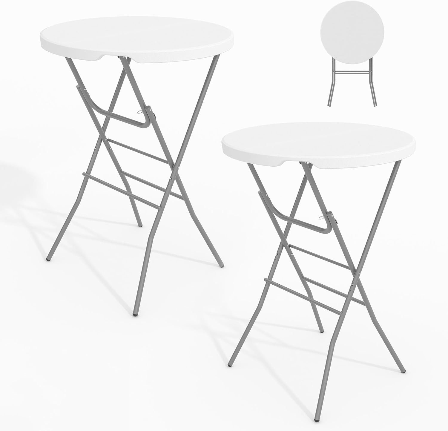 GarveeMore Stehtisch Klappbar110cm Hoch Rund ø80cm,Outdoor Stabil Garten Büffet Bistrotisch (1-St), Bartisch Biertisch Partytisch Klapptisch Tisch