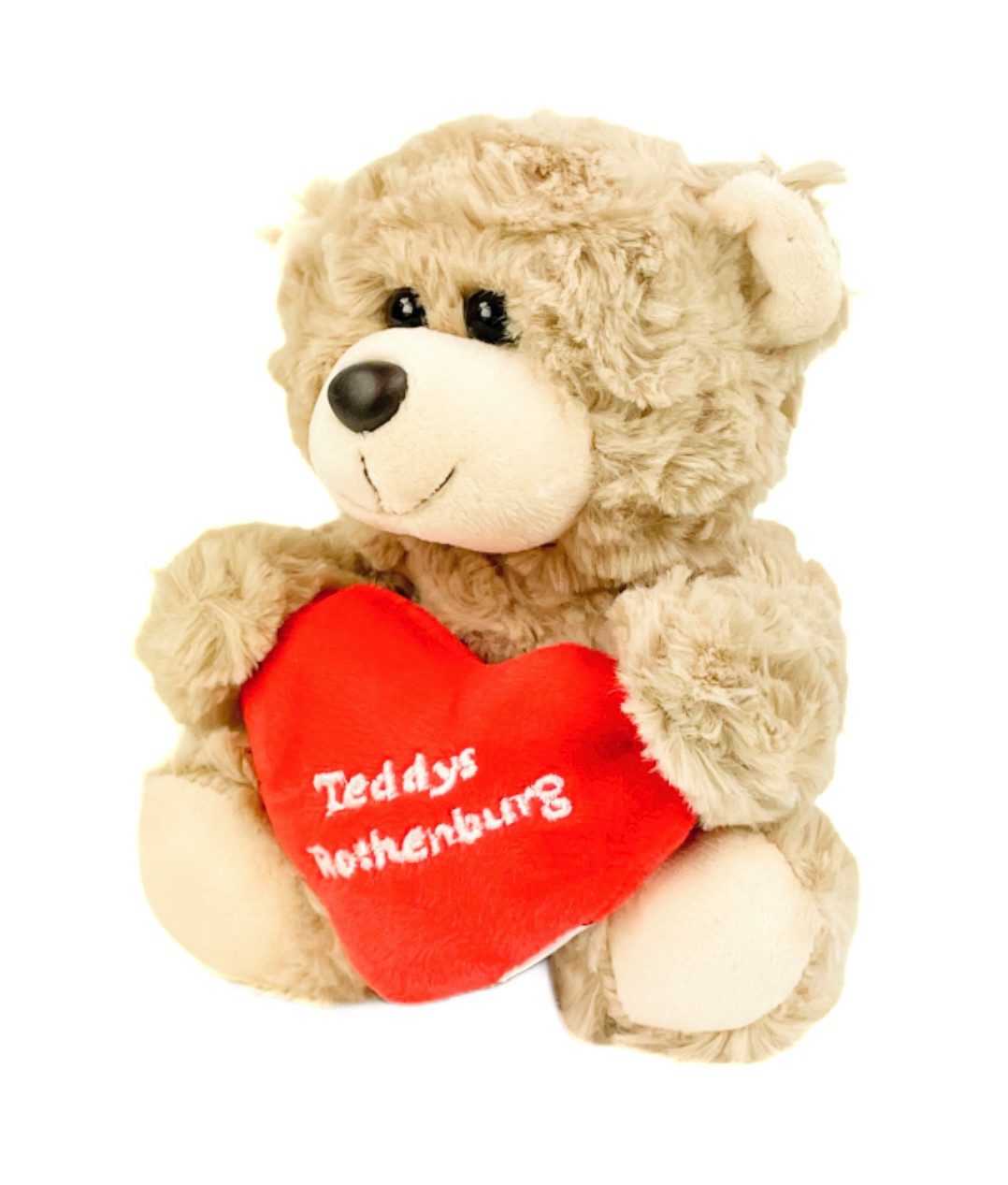 Kuscheltier Teddybär 16 cm sitzend hellbraun mit Herz Plüschteddybär