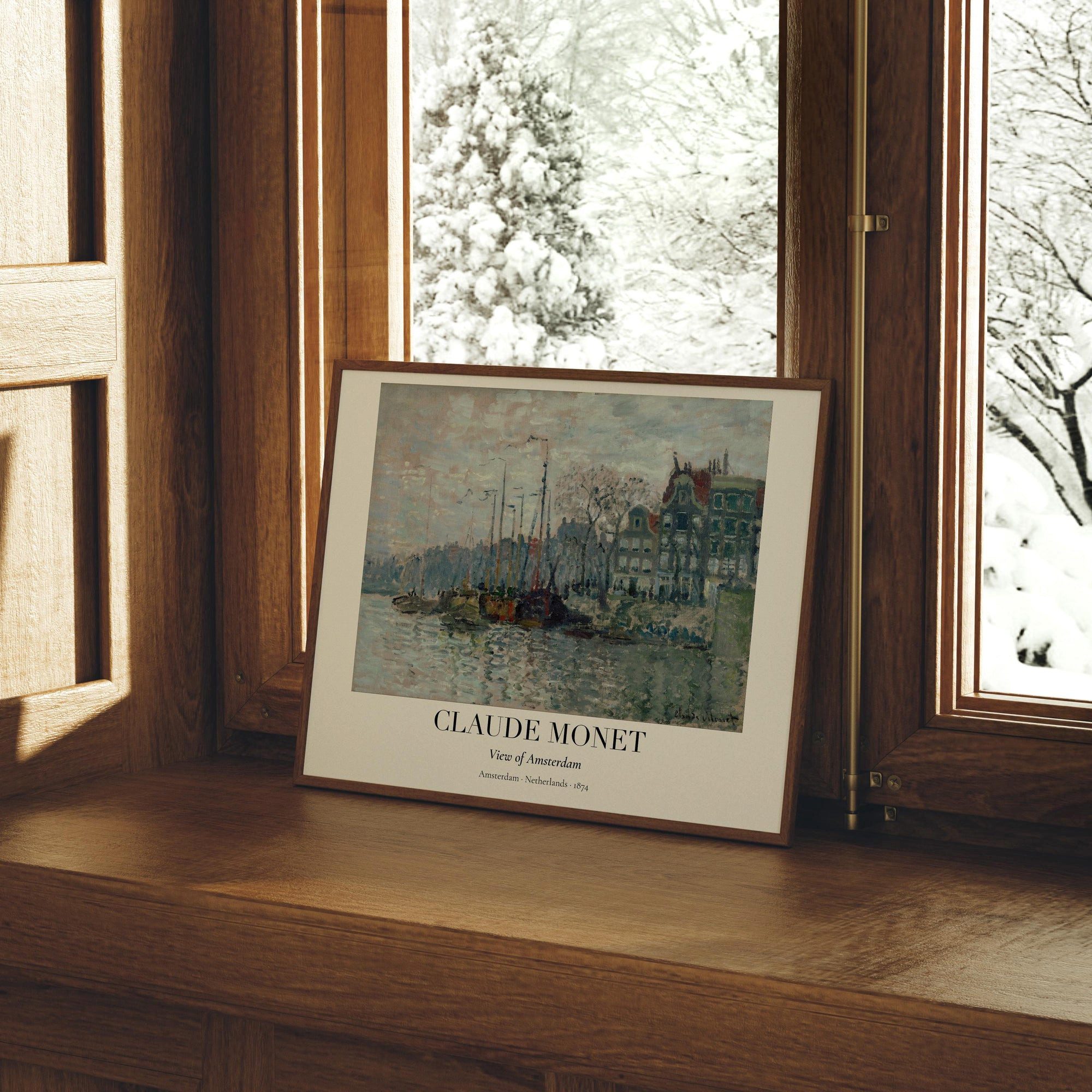 JUSTGOODMOOD Poster Premium ® Claude Monet Poster Amsterdam 1874 Vintage, (1 St), verschiedene Größen wählbar