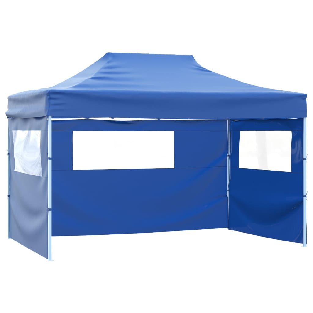 vidaXL Faltzelt, Zelt Pop-Up mit 4 Seitenteilen 3x4,5 m Blau