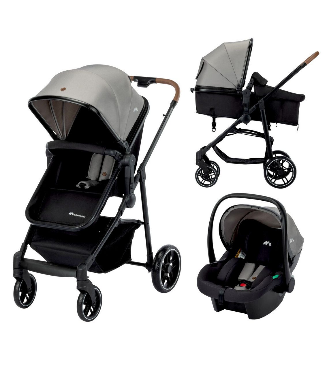 Bebeconfort Kinder-Buggy Bebeconfort Haze Trio Lux, Baby Kinderwagen 3 in 1 mit Kindersitz (i-S, 2-in-1 Sitz für jedes Abenteuer i-Size Sicherheit überall Platz für…
