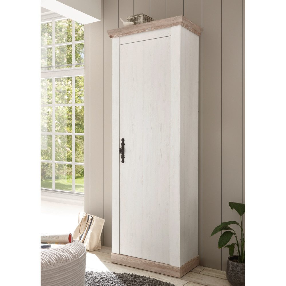 Lomadox Garderobenschrank FERNA-61 Pinie weiß Nb. günstig online kaufen