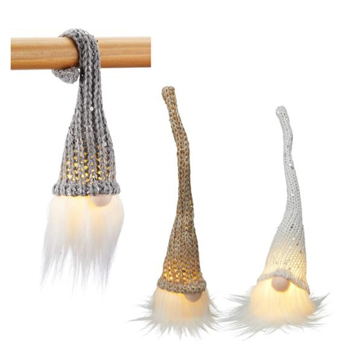 Macosa Home LED Dekofigur Weihnachtswichtel 3er Set Dekowichtel Dekofigur F günstig online kaufen