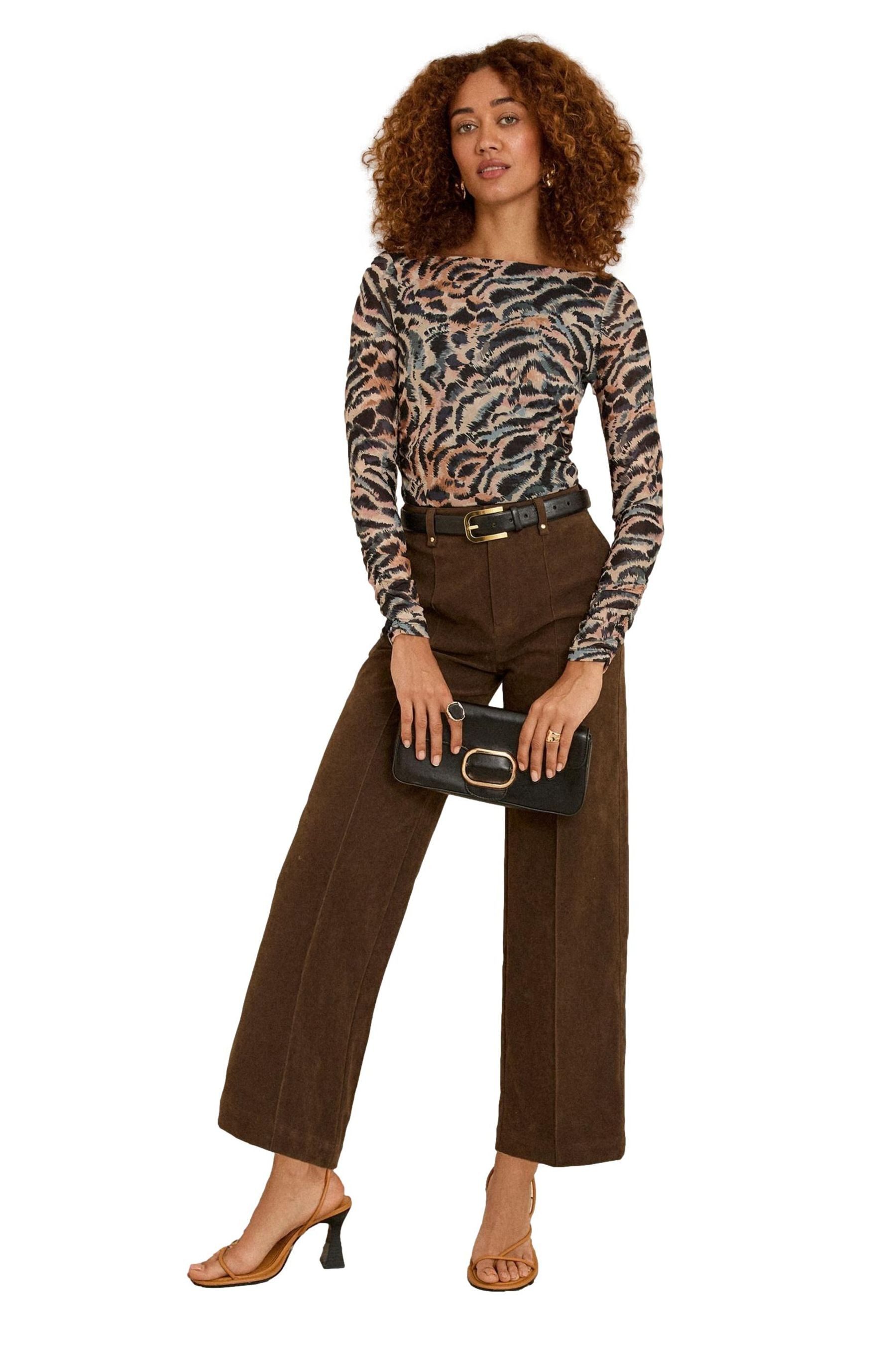 Love & Roses Langarmbluse Love & Roses Bedrucktes Langarmtop mit Mesh (1-tlg)