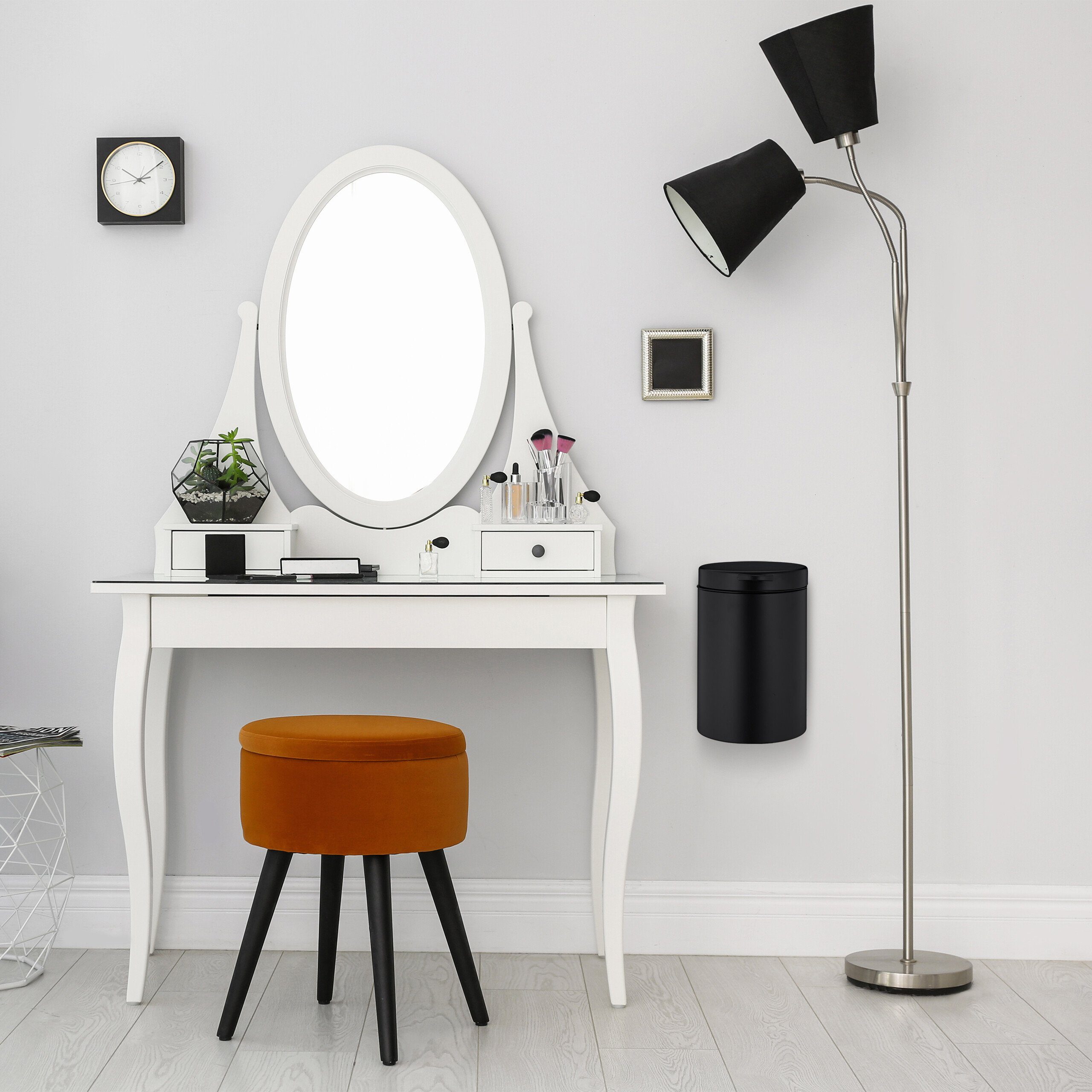 relaxdays Kosmetikeimer Wandmontage 5 Lit