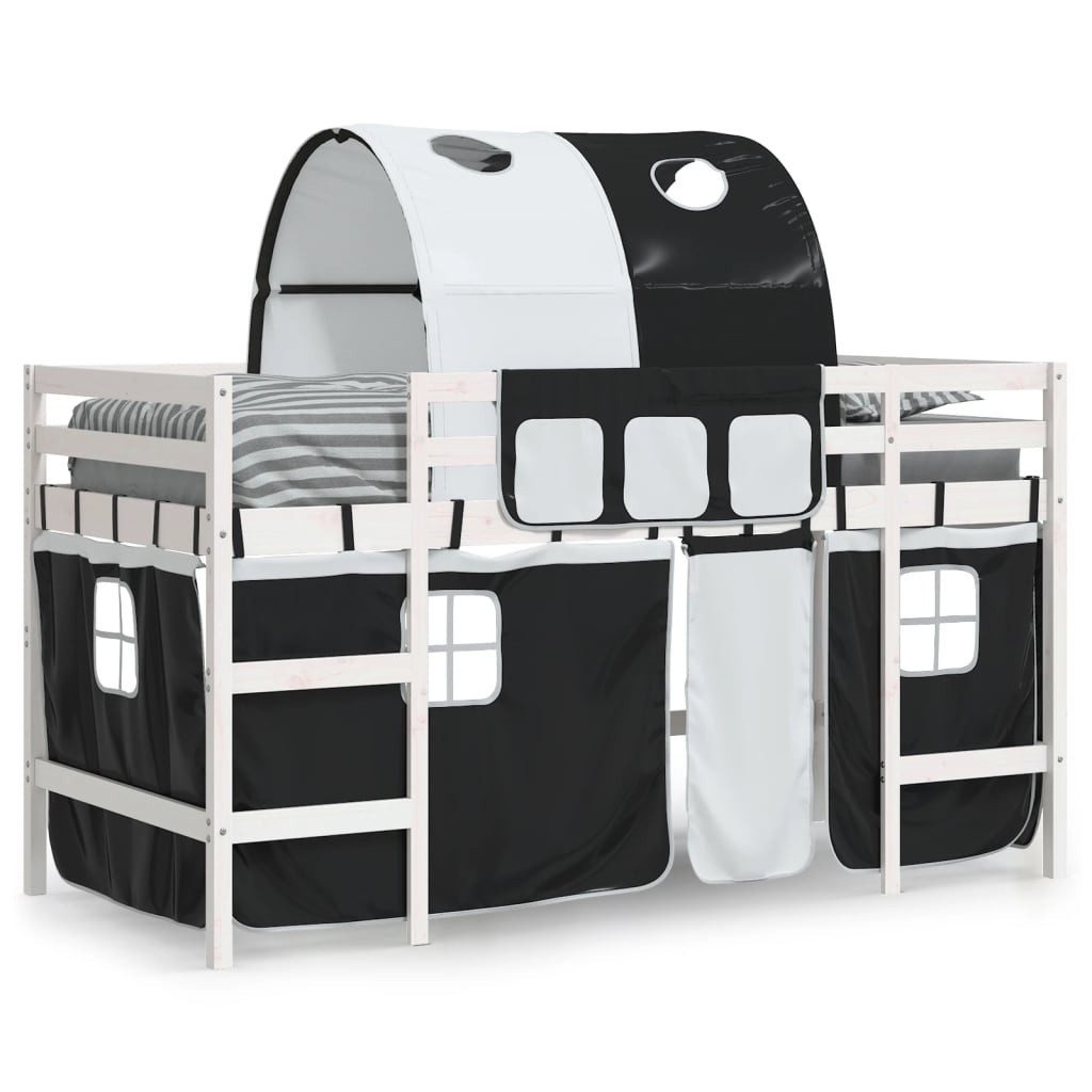 vidaXL Bett Kinderhochbett mit Tunnel Weiß günstig online kaufen