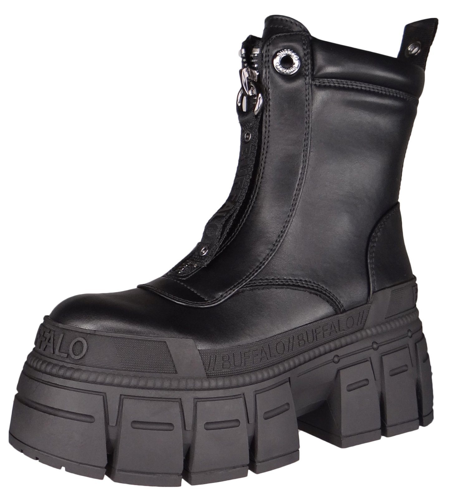Buffalo 1622350 GOSPHER ZIP Vegan Black Stiefelette