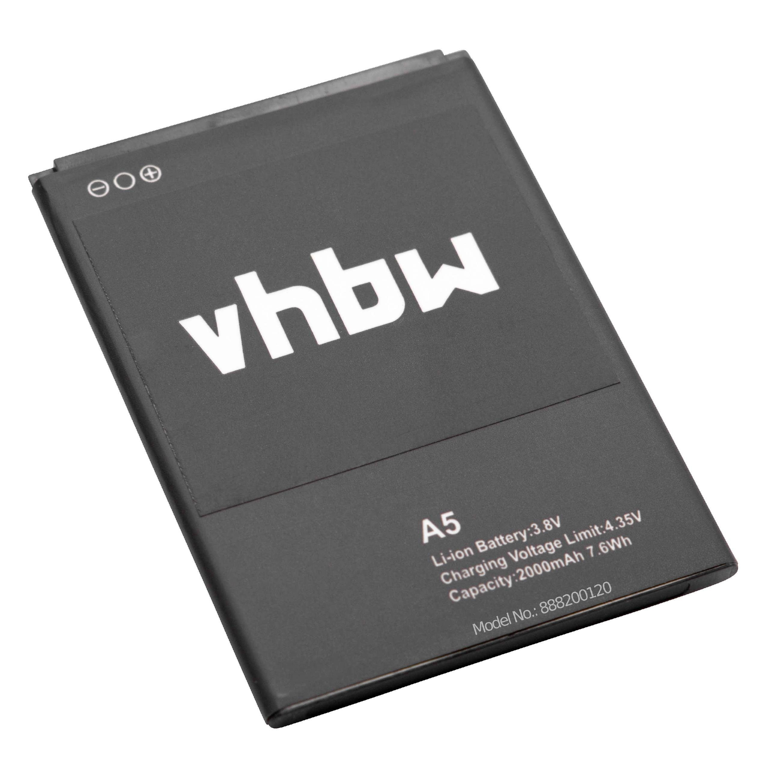 Blackview kompatibel mit Smartphone-Akku 2000 mAh V) vhbw (3,8 Li-Ion A5