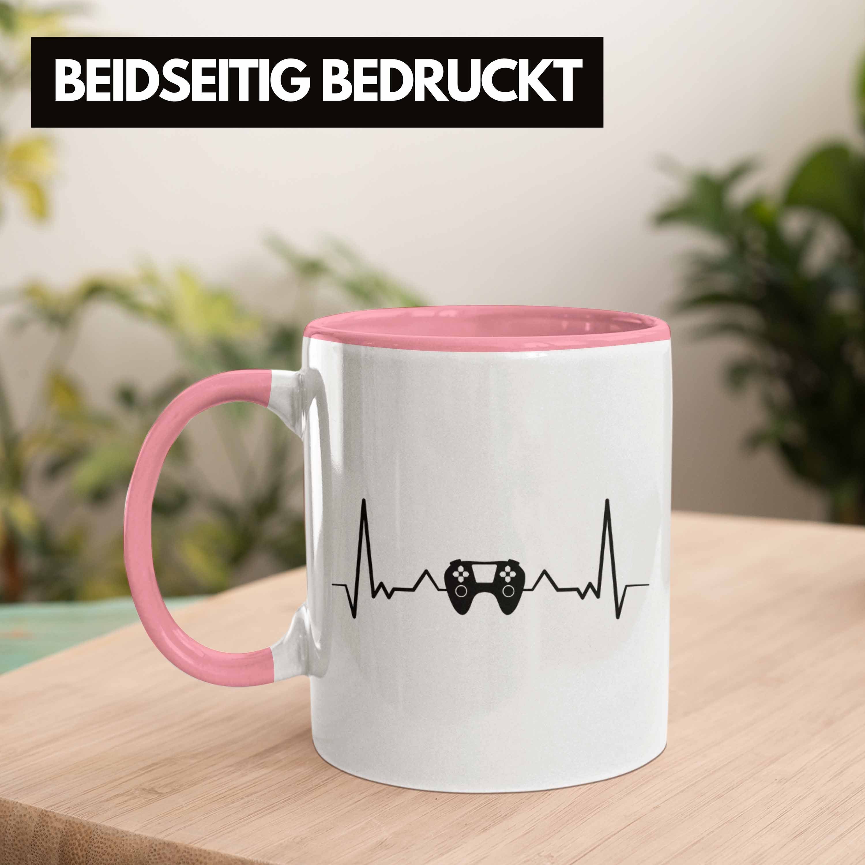 Jungs Gamer Trendation Gamer Trendation Herzschlag Tasse Geschenkidee Rosa Tasse -