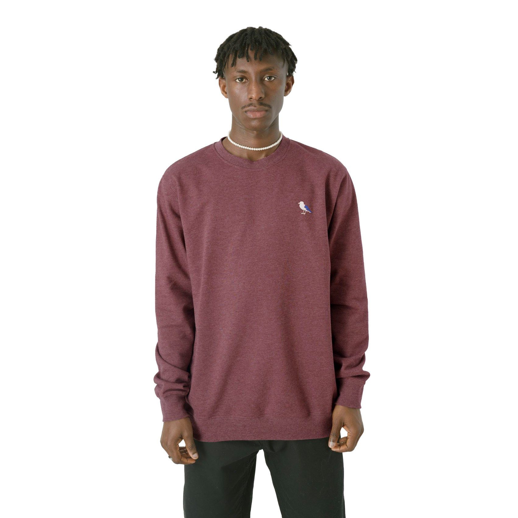 Cleptomanicx Sweater Embro Gull - heather tawny port