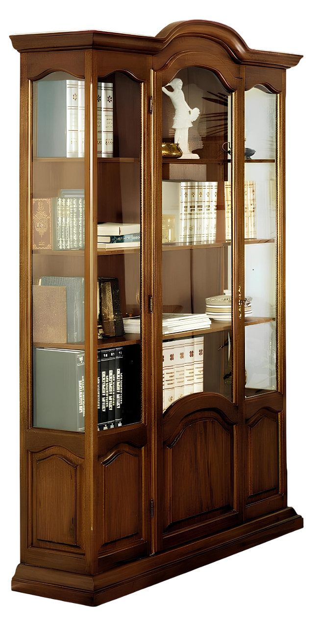 Xlmoebel Glasvitrine Echtholz-Bücherregal mit Glasvitrine und eleganter Aufbewahrung (1-St., Glasvitrine) Hergestellt in Europa