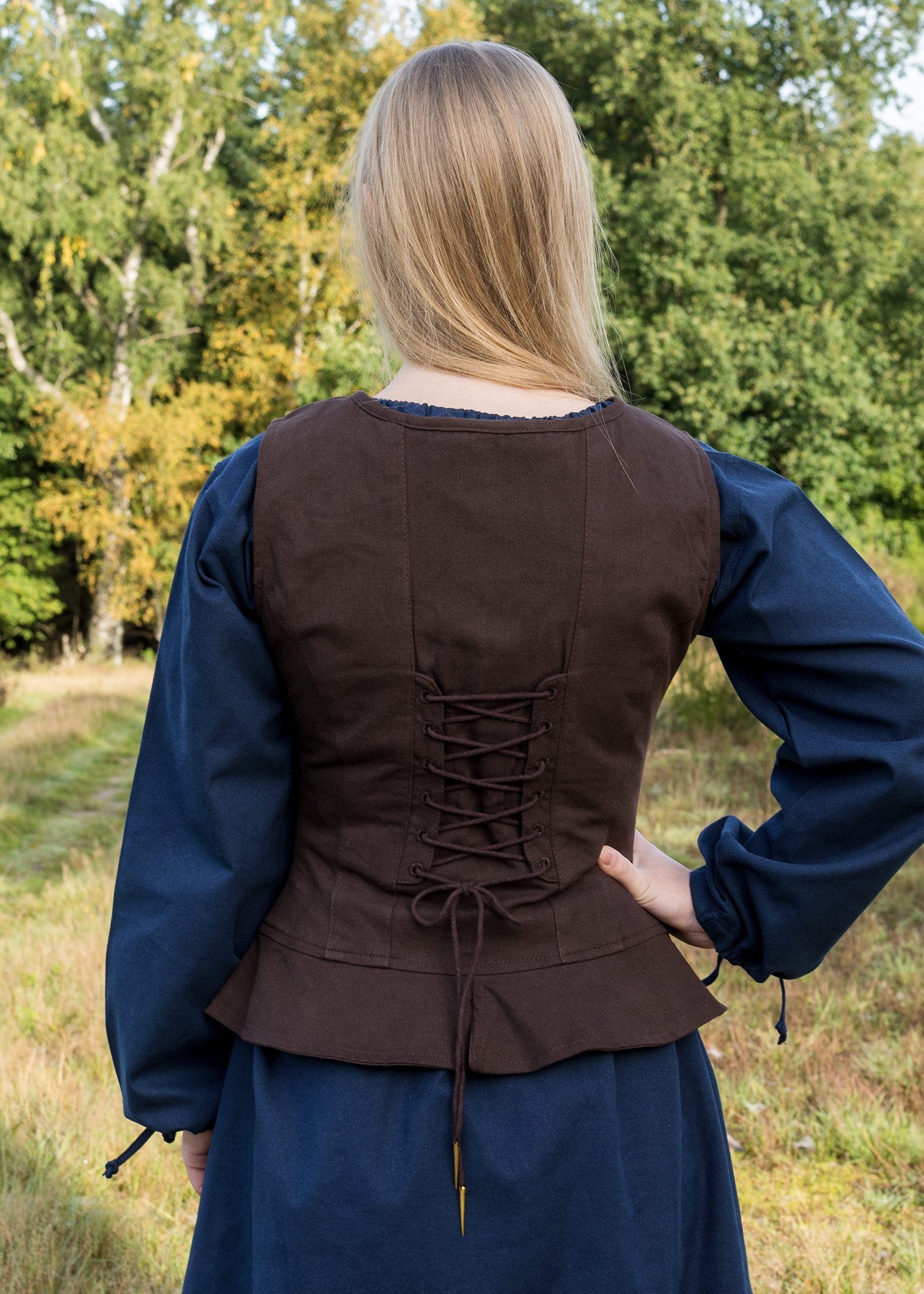 Battle Merchant Ritter-Kostüm Mittelalterliche Korsage / Miederweste Tilda, braun