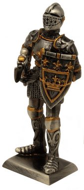 MystiCalls Dekofigur Zinnritter mit Axt und Schild - Ritter Ritterfigur Zinnfigur Zinn (1 St), Aus Zinn von Hand gegossen