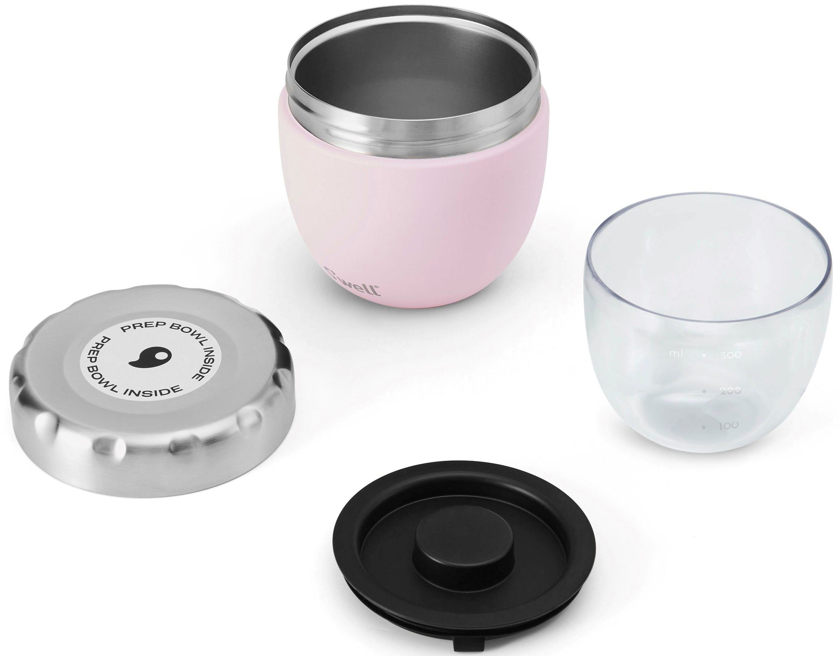 S'well Thermoschüssel S’well Pink Food Therma-S'well®-Technologie dreischichtiger Bowl, Außenschale (2-tlg), 2-in-1 mit Topaz Edelstahl, Eats