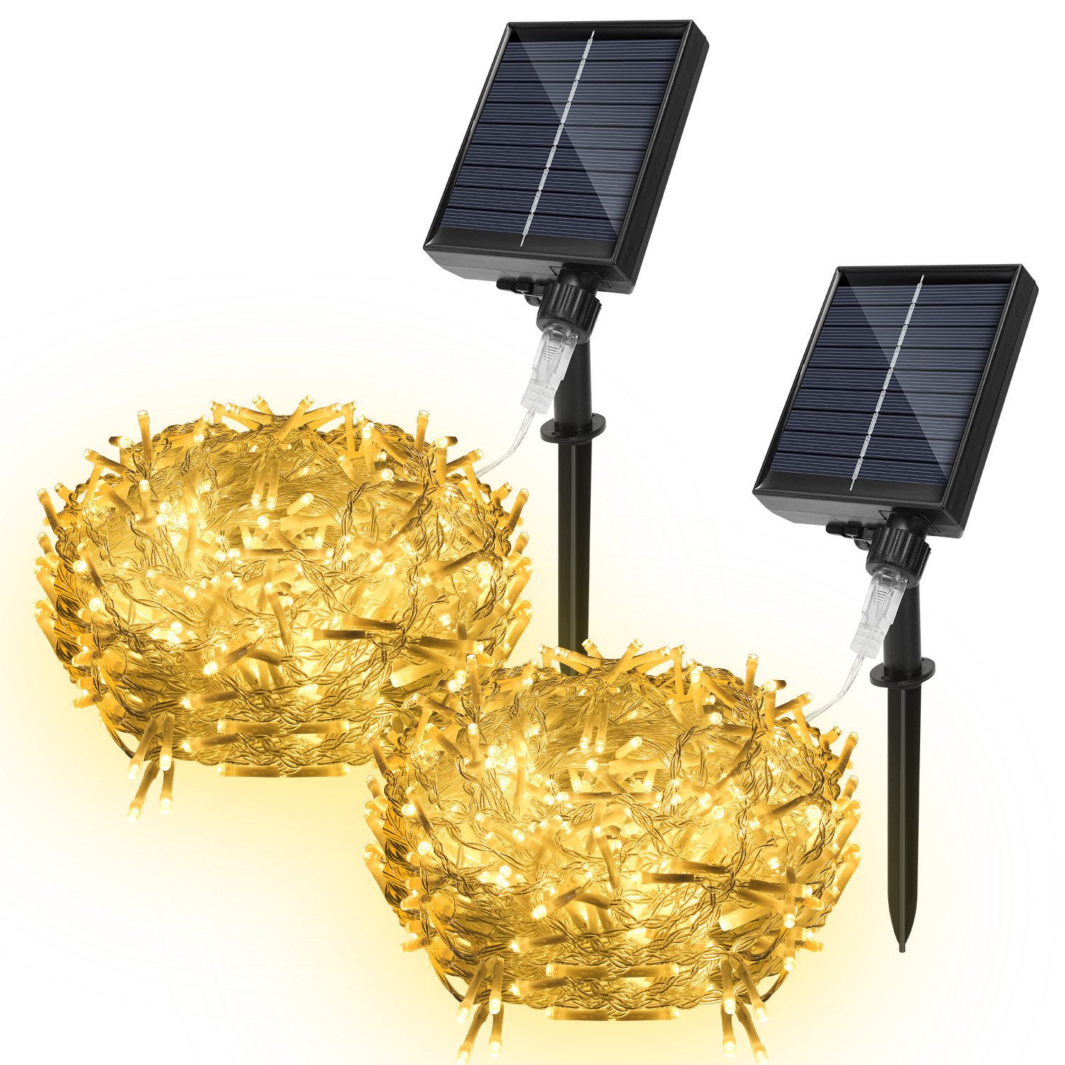 Clanmacy LED-Lichterkette 2x 10M 396LEDs Solar günstig online kaufen