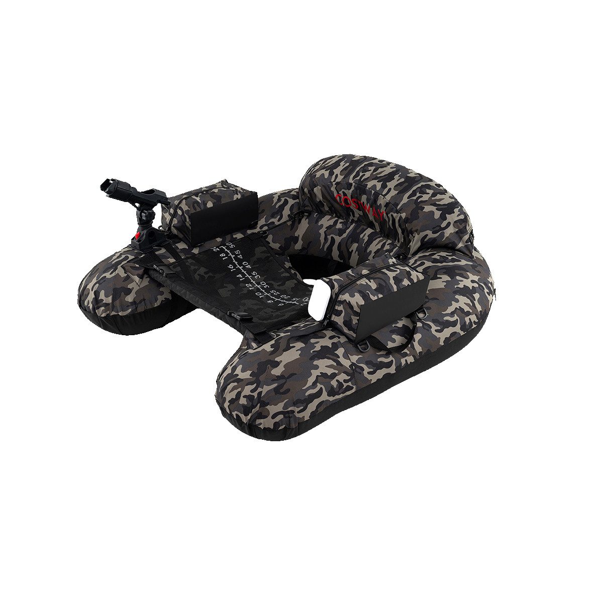 COSTWAY Angelboot, Schlauchboot aufbelasbar mit Pumpe & Alu-Paddel