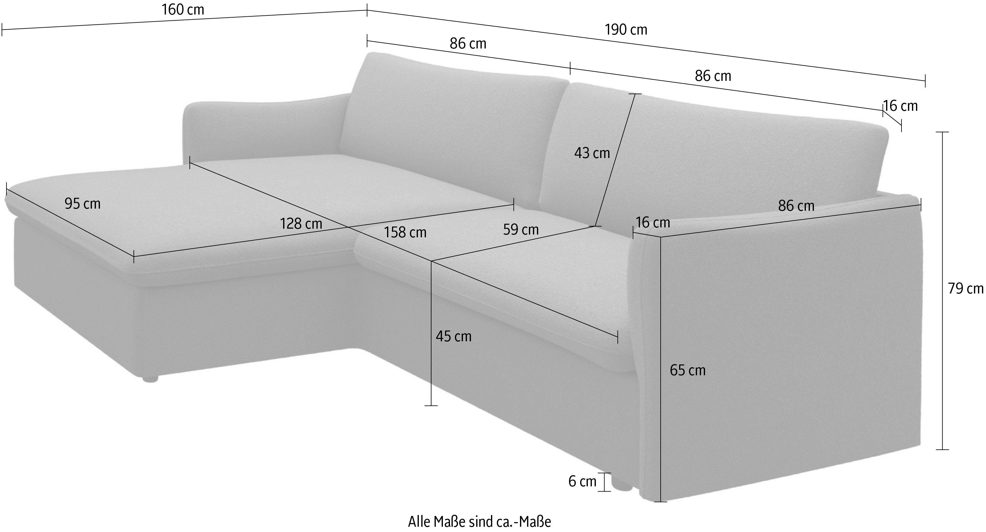 verfügbar Ecksofa in attraktiver Form, andas unterschiedliche Sofakombinationen Imatra,