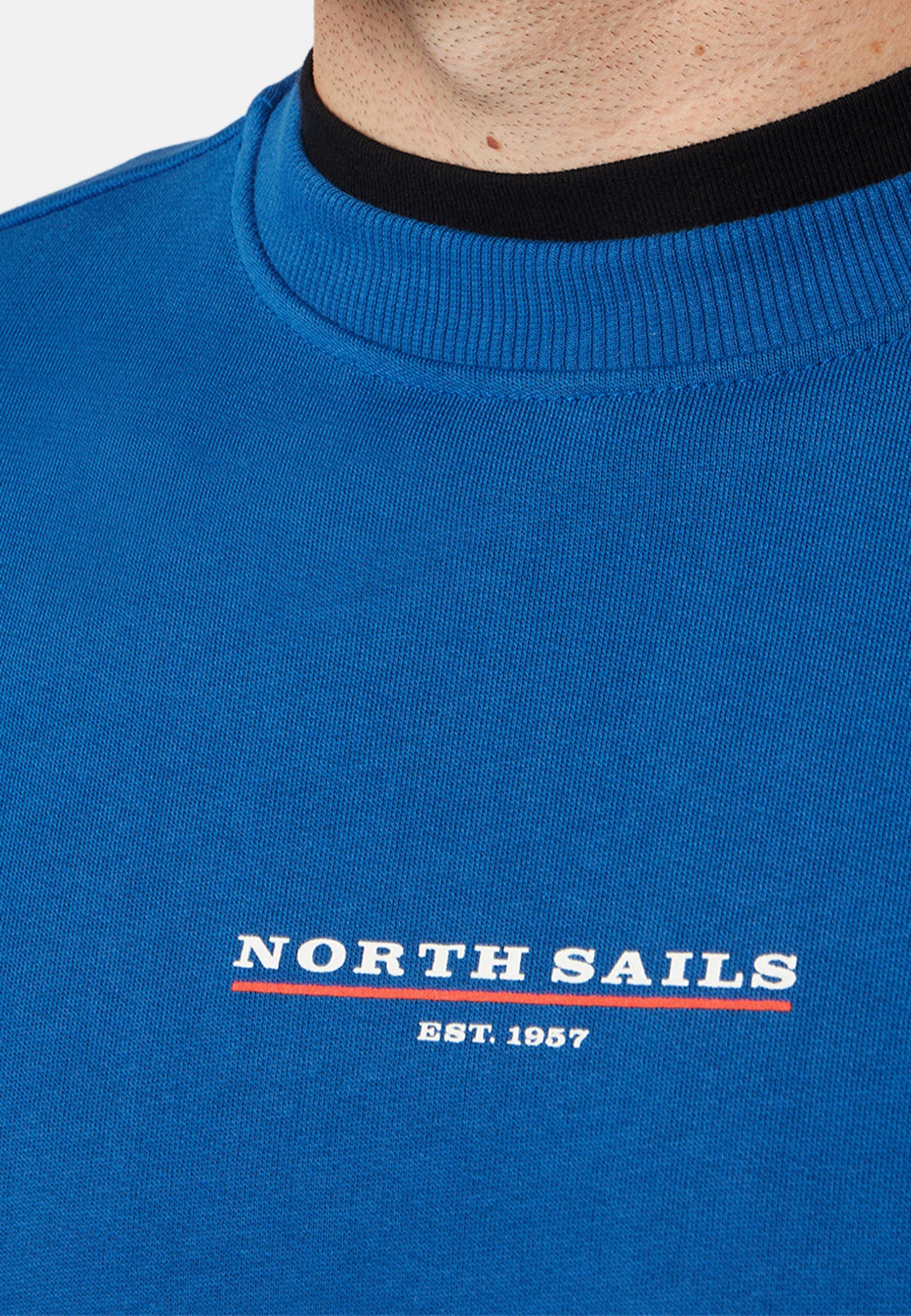 North Sails Fleecepullover Brust-Print Sweatshirt BLUE mit