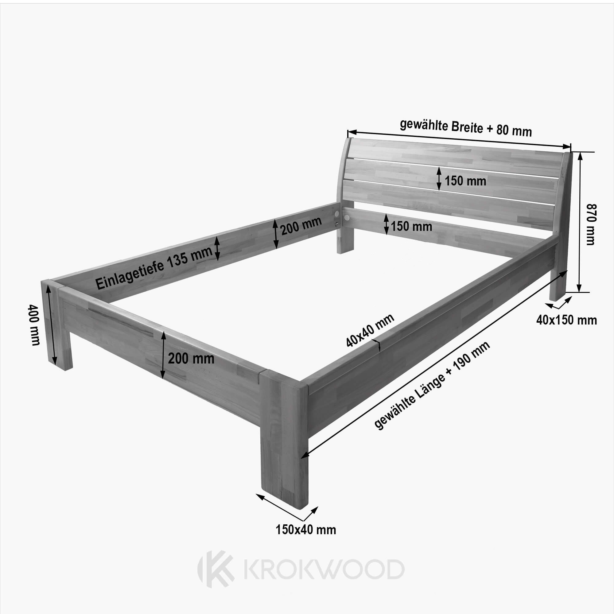 Krok Wood Massivholzbett Alice in Buche günstig online kaufen