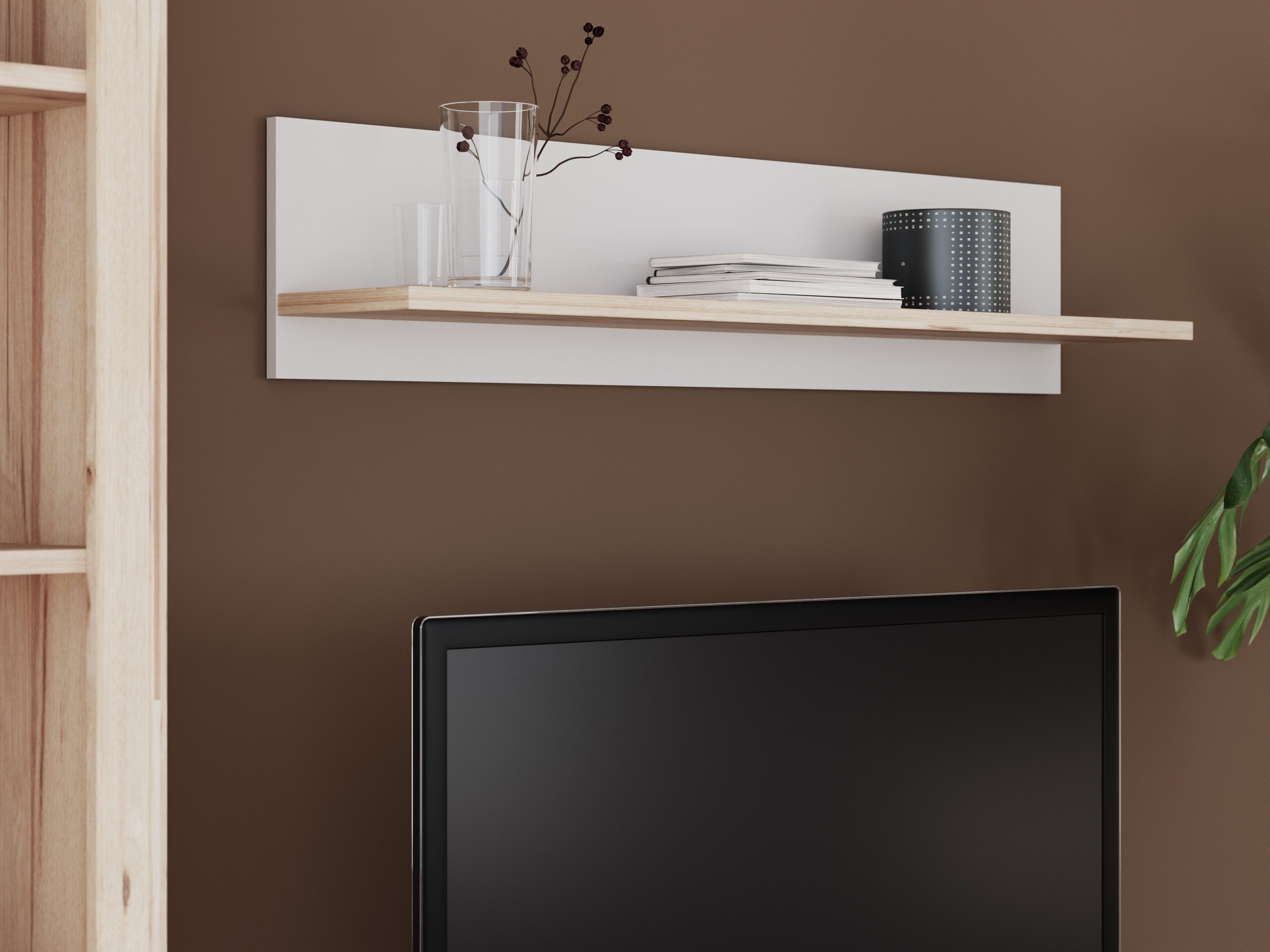 FORTE Wandboard Vankka Regal Wandmontage, Wandregal, zweifarbiges Dekor, einfache Montage