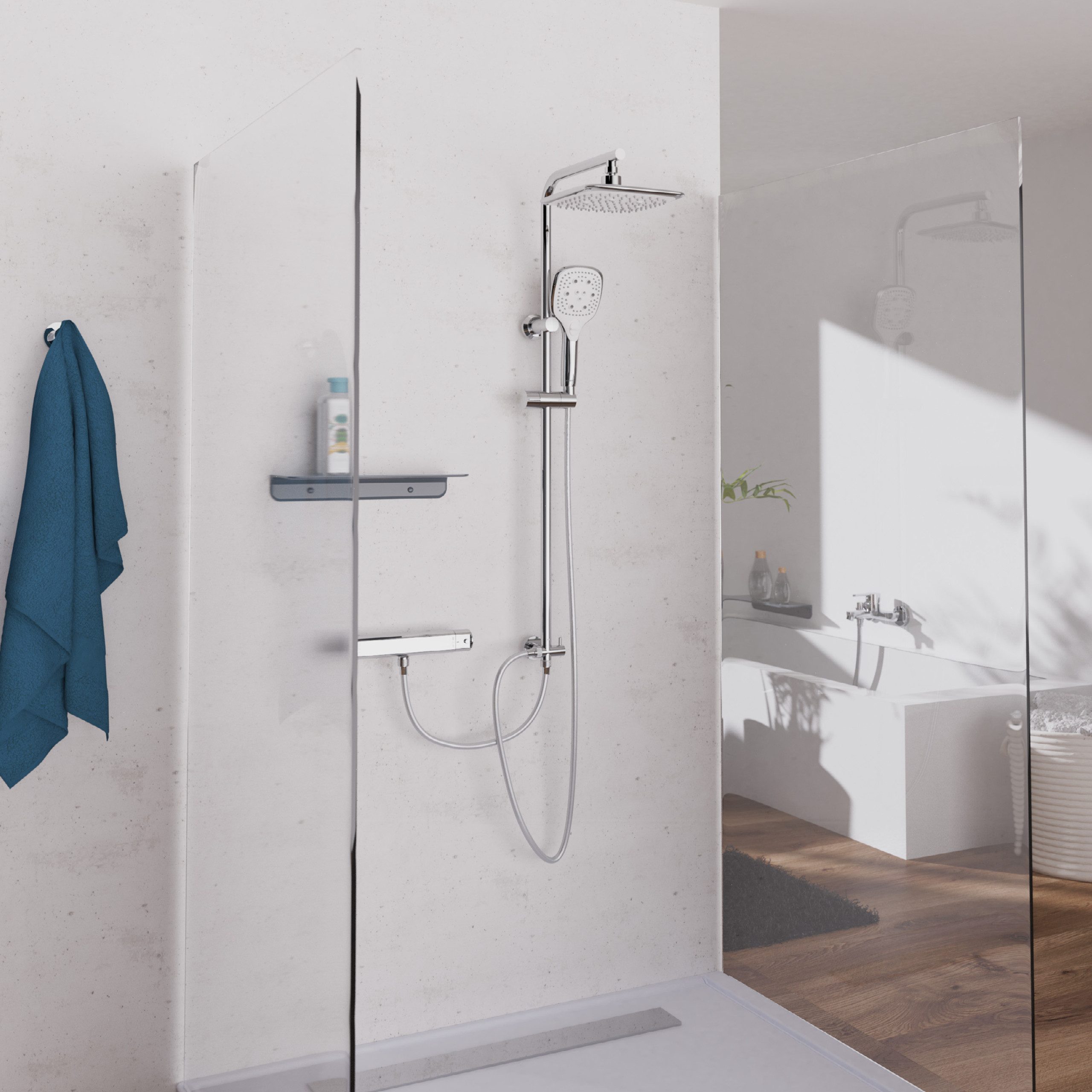 Schütte Duschsystem MADEIRA, Höhe 122,5 cm, Überkopfbrause-Set, Regendusche günstig online kaufen